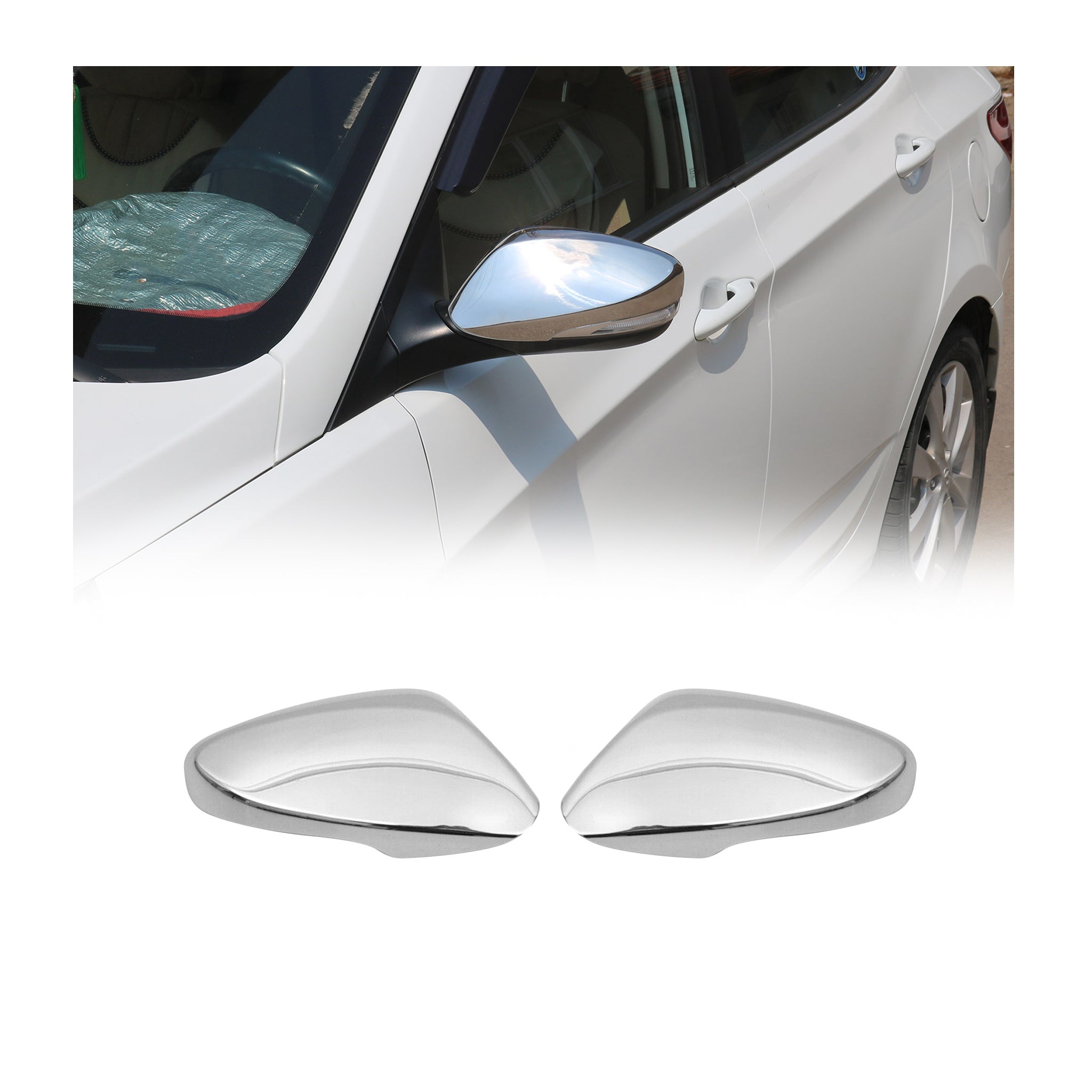 2011-2017 Hyundai Elantra /Accent /Veloster (with indicator) Mirror Cover Caps Stainless Steel with Signal