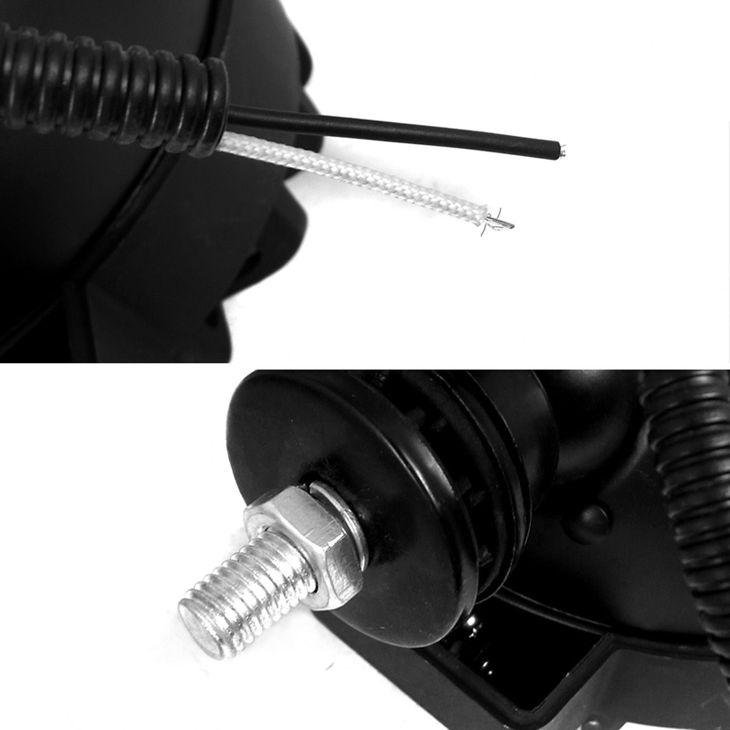 Universal Off Road 6" H3 Black Round Fog Lights w/ Mesh Guard - 2PC