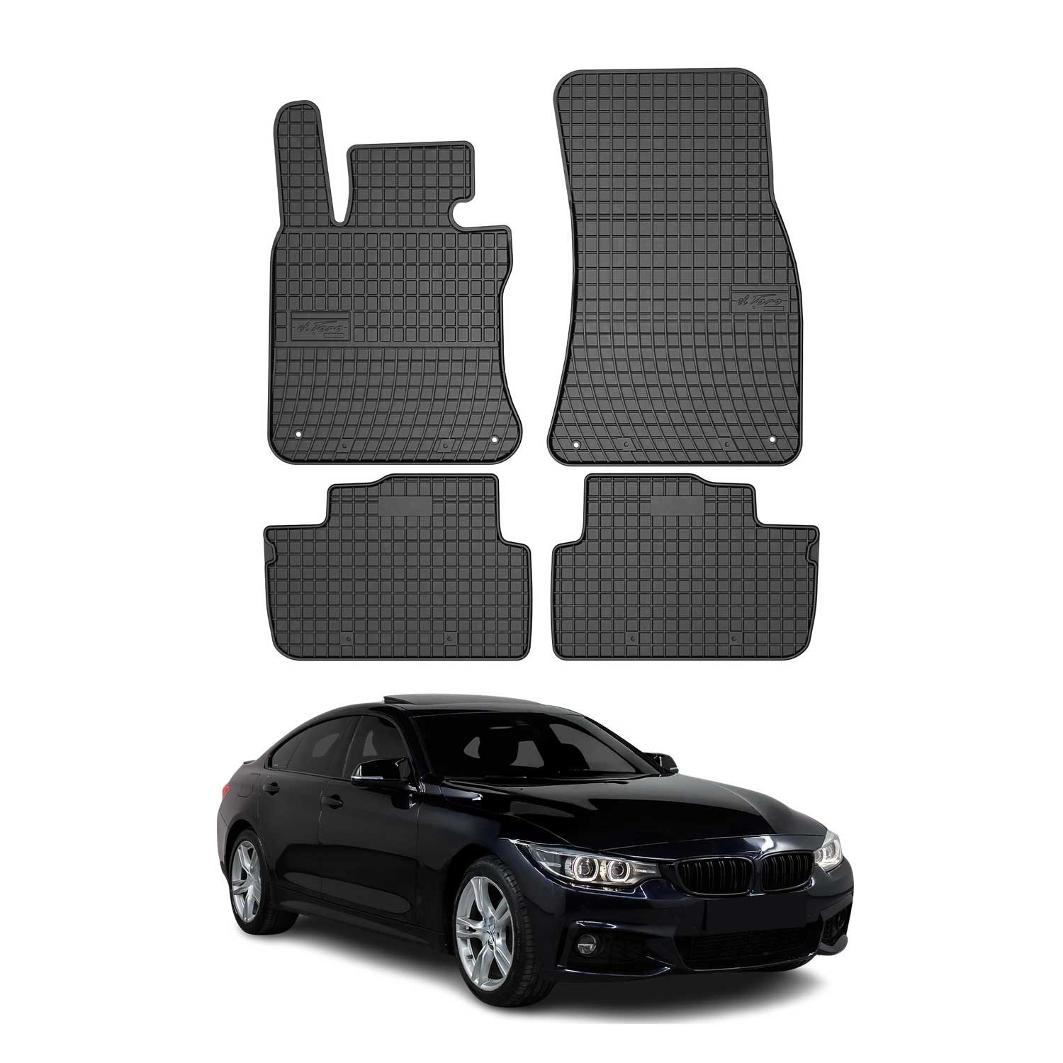 2014-2020 BMW 4 Series F32 Coupe Floor Mats Liners Full Set All Weather Rubber Black