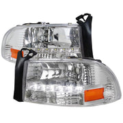 1997-2004 Dodge Dakota/ Durango LED Light Factory Crystal Headlights Chrome