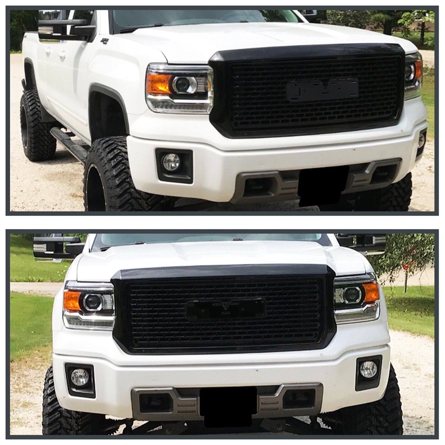 2014-2015 GMC Sierra 1500 Glossy Black ABS Denali Style Square Mesh Grille