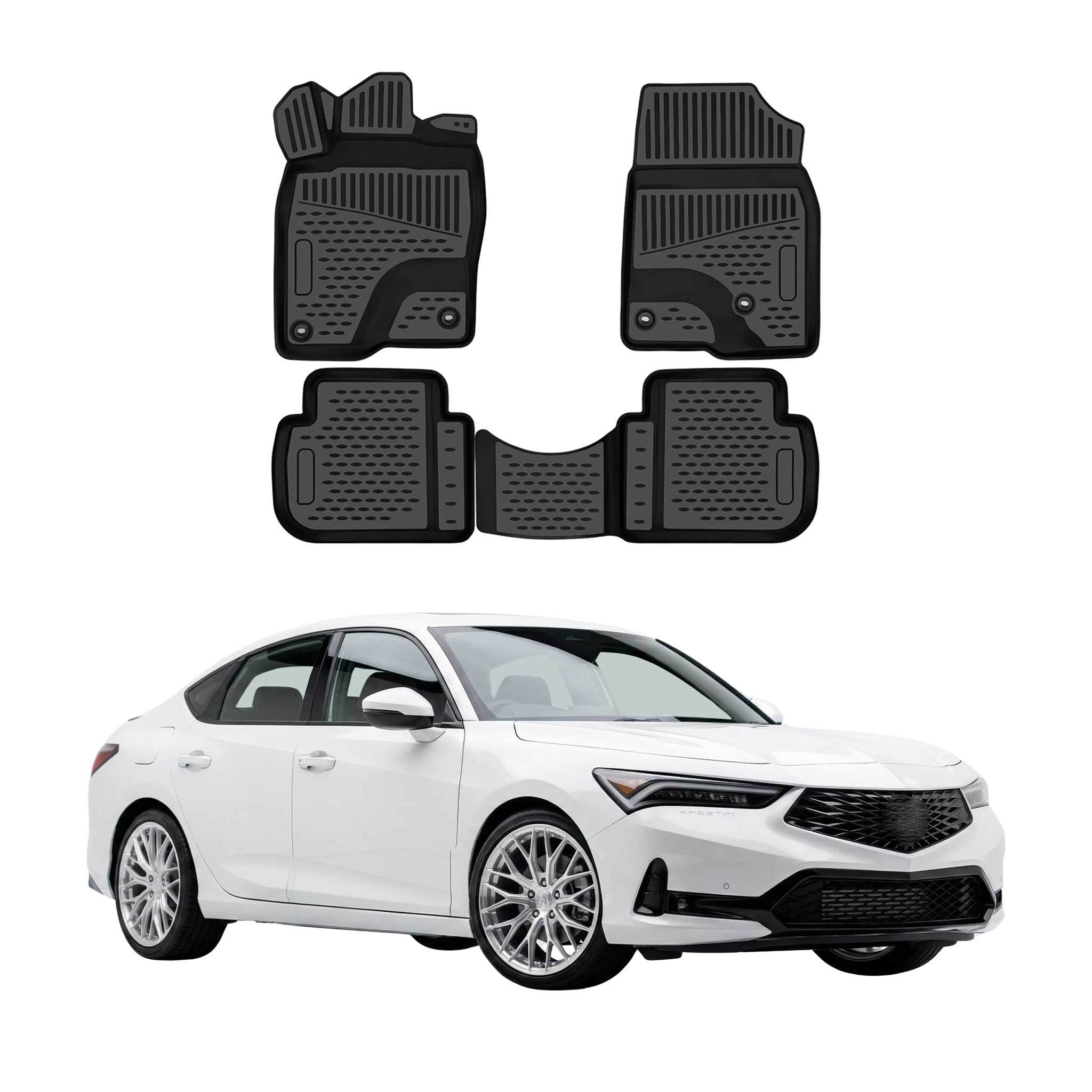 OMAC Floor Mats Liner for Acura Integra 2023-2026 Rubber TPE Black 4Pcs
