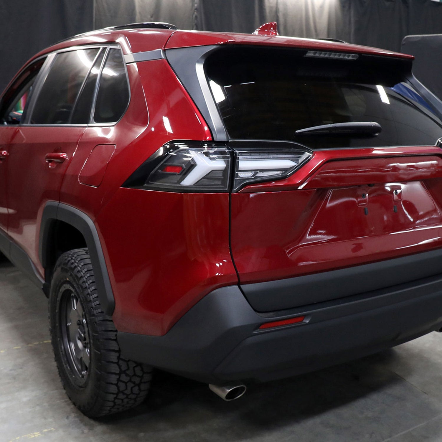 2019-2024 Toyota RAV4 White LED Bar Signal Tail Lights Matt Black/Clear