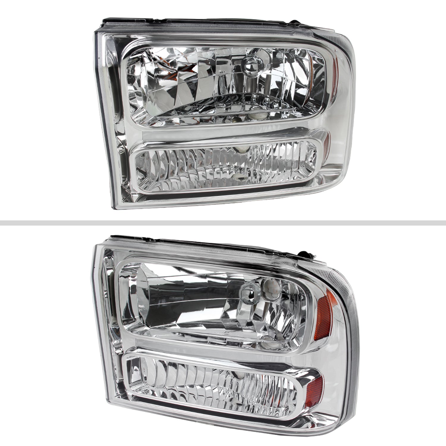 1999-2004 Ford Excursion F-250/350/450/550 Crystal Headlights Chrome/Clear