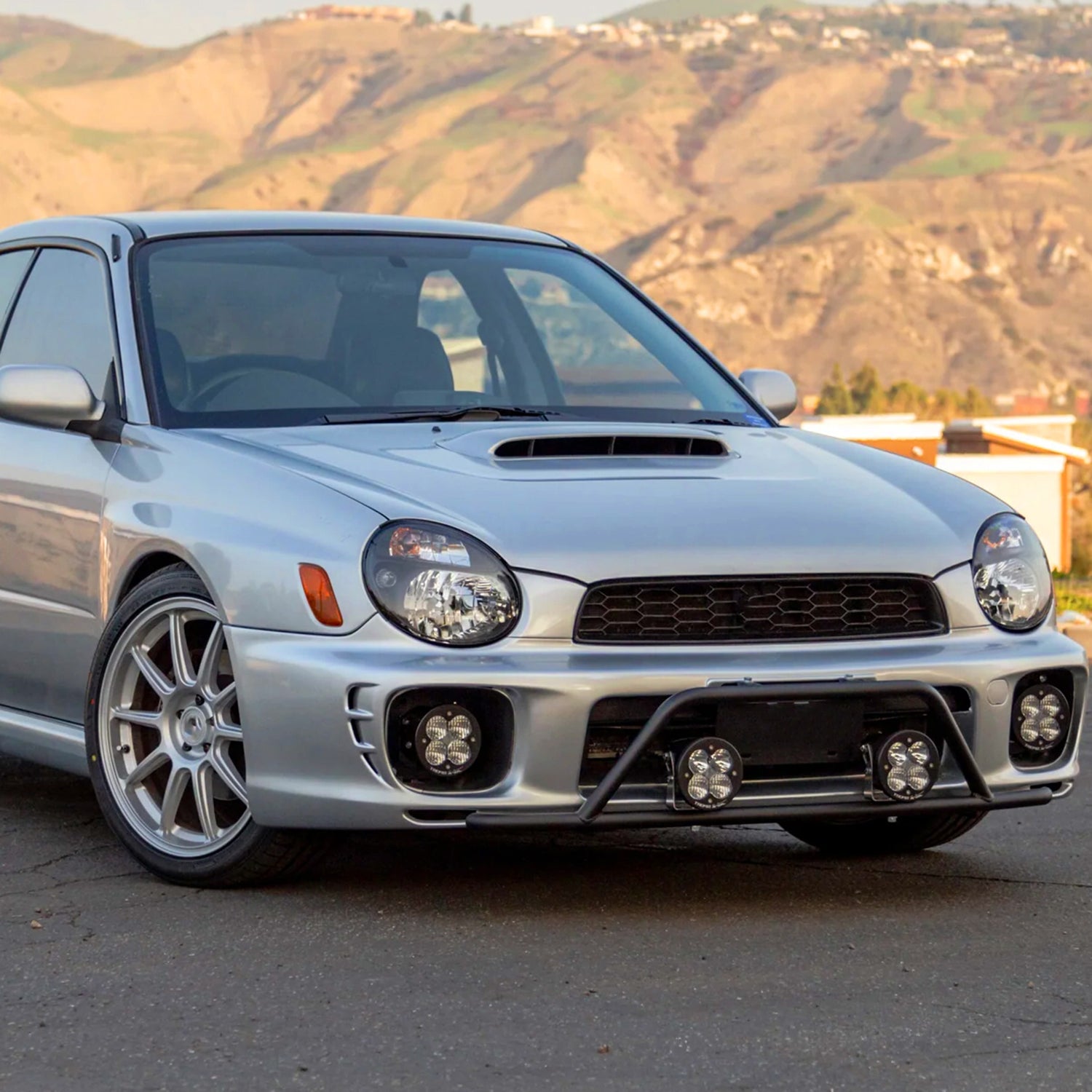 2002-2003 Subaru Impreza OEM Replacement Headlights Matte Black/Clear Lens