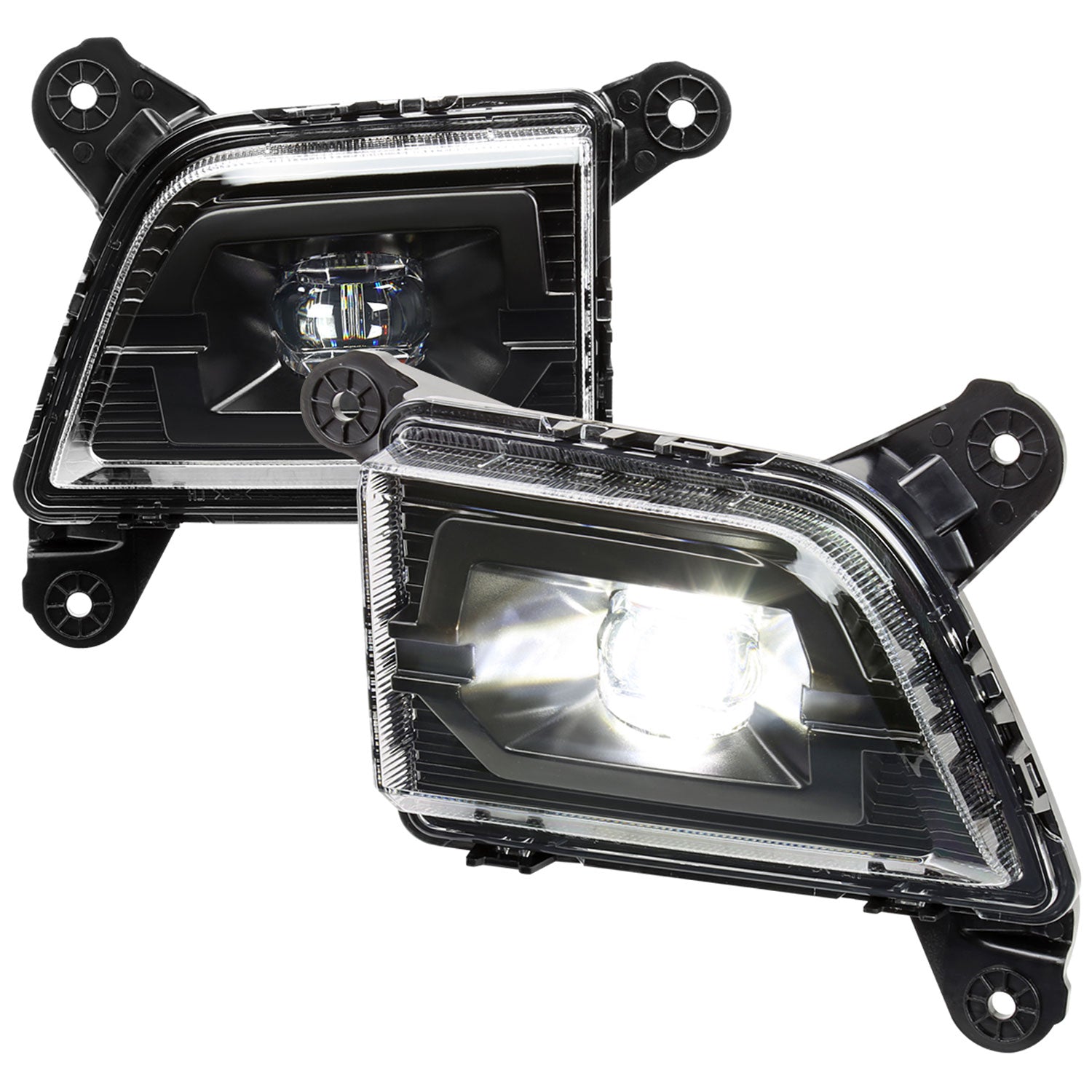 2019-2022 Chevy Silverado 1500/2500HD/3500HD LED Fog Lights Kit Matt Black