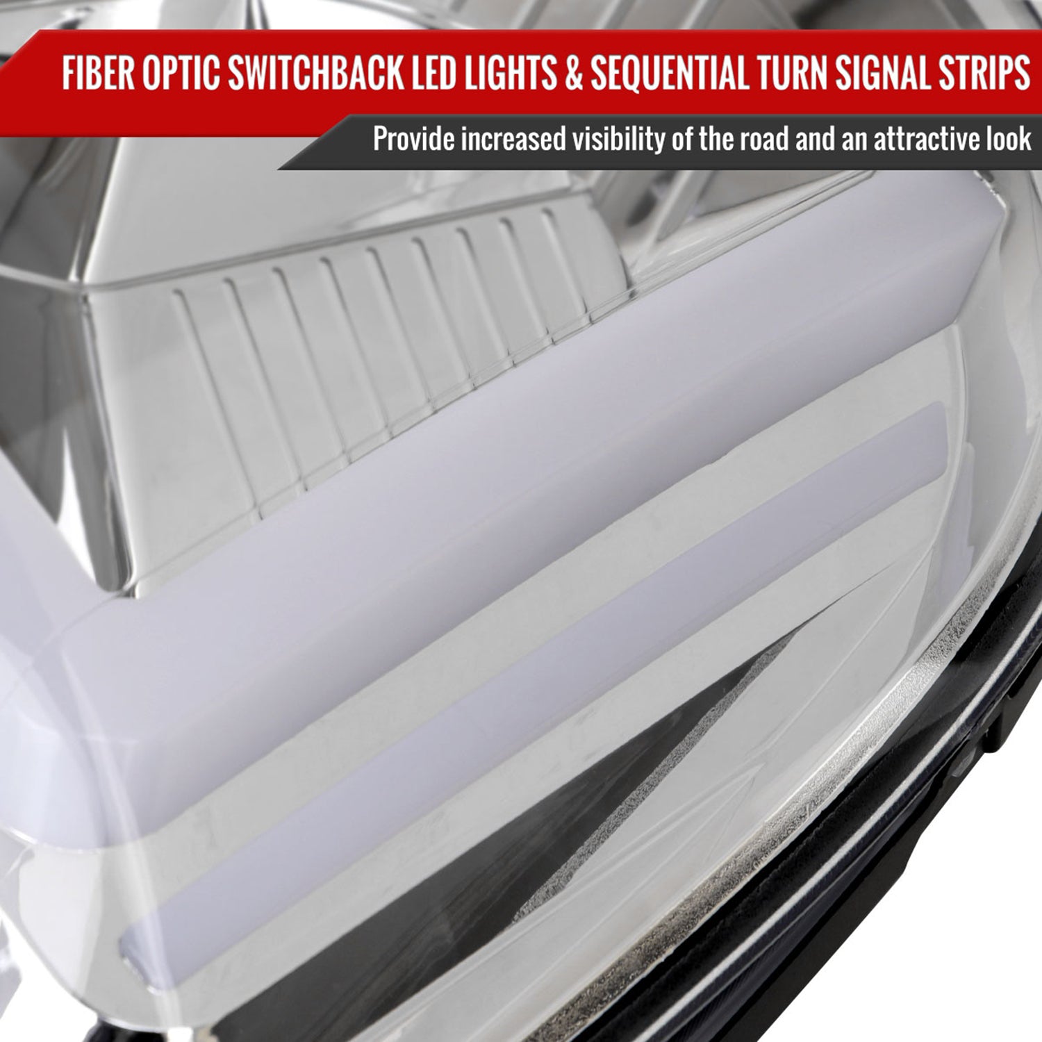 2007-2014 GMC Yukon/XL 1500/XL 2500 LED Signal Projector Headlights Chrome