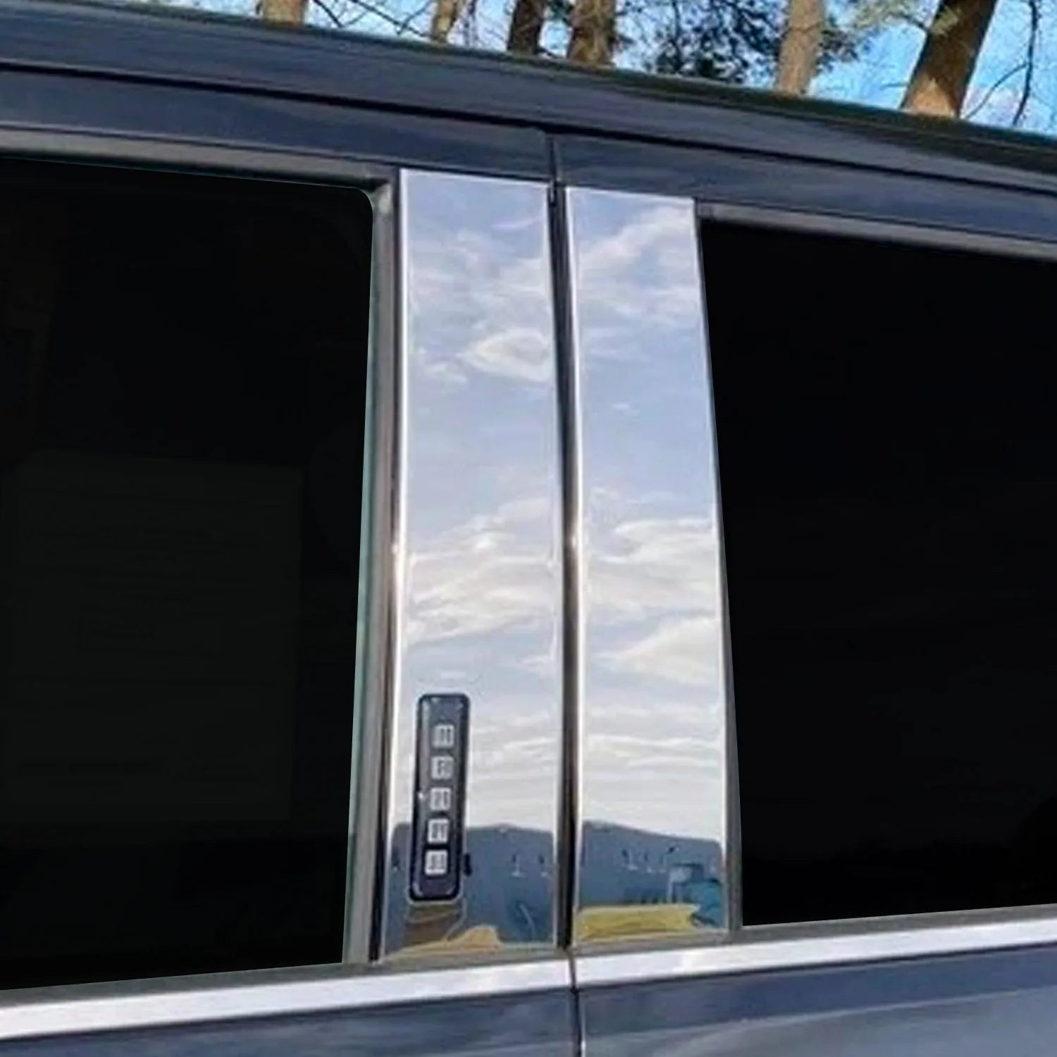 2021-2025 Ford F-150 Stainless Steel Pillar Trim 4 Pcs