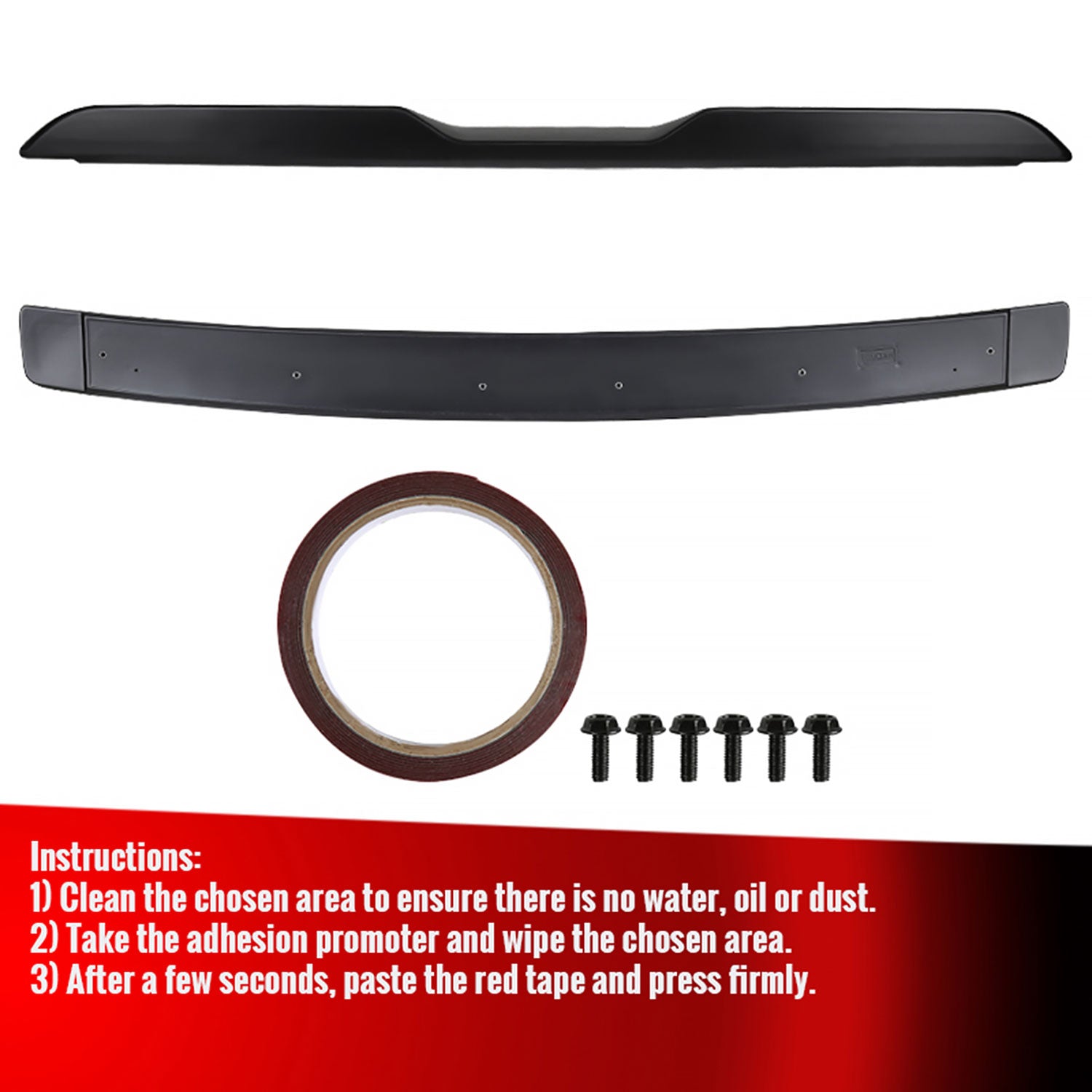 2008-2017 Dodge Challenger Black Primer ABS Demon Style Rear Spoiler