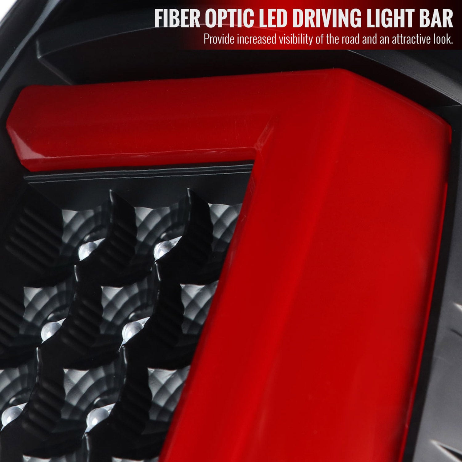 2003-2006 Chevy Silverado Red C Bar LED Tail Lights - G2 Black/Clear Lens