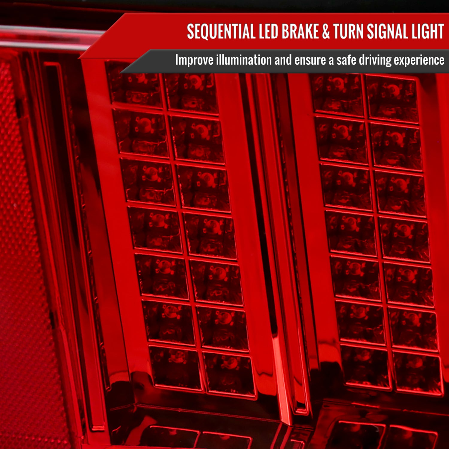 1999-2004 Ford Mustang Sequential LED Tail Lights - RS Chrome/Red Lens