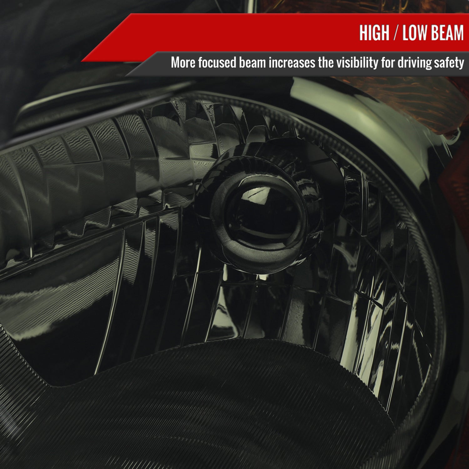 2002-2004 Honda CR-V Factory Style Headlights w/Amber Reflector Chrome/Smoke