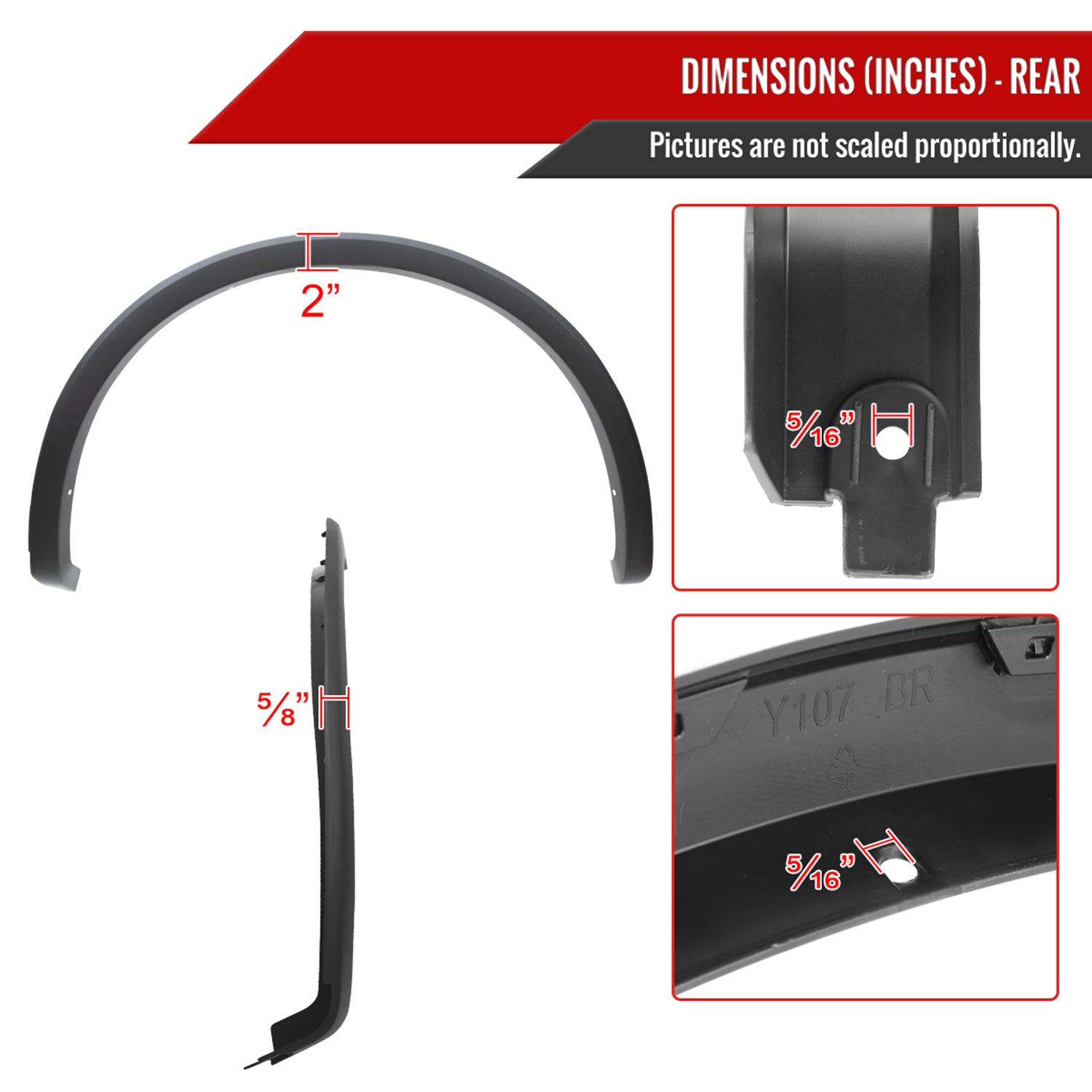 2018-2020 Ford F-150 Smooth Factory Style Fender Flares Wheel Protector