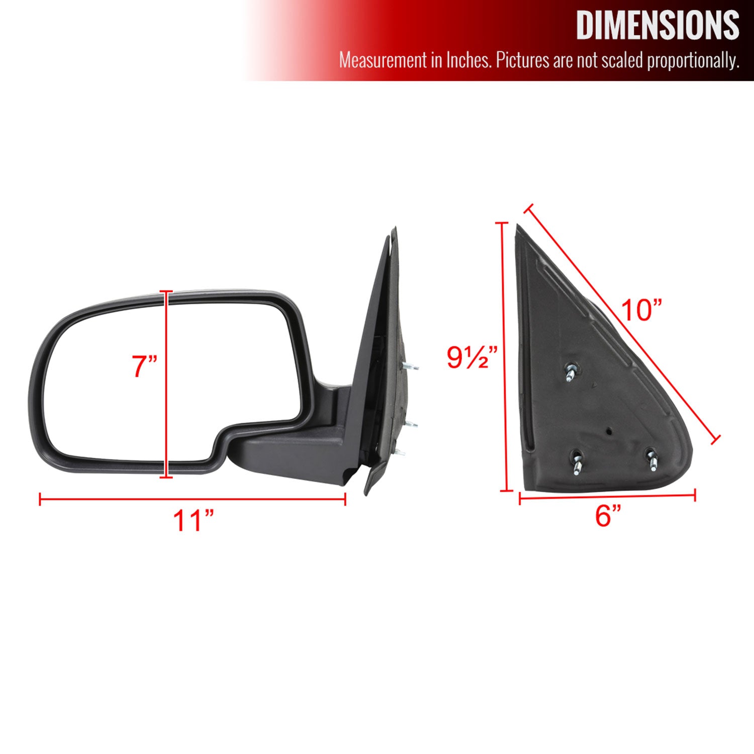 1999-2002 Chevy Silverado/Suburban/Sierra/Yukon Matt Black Driver Side Mirror
