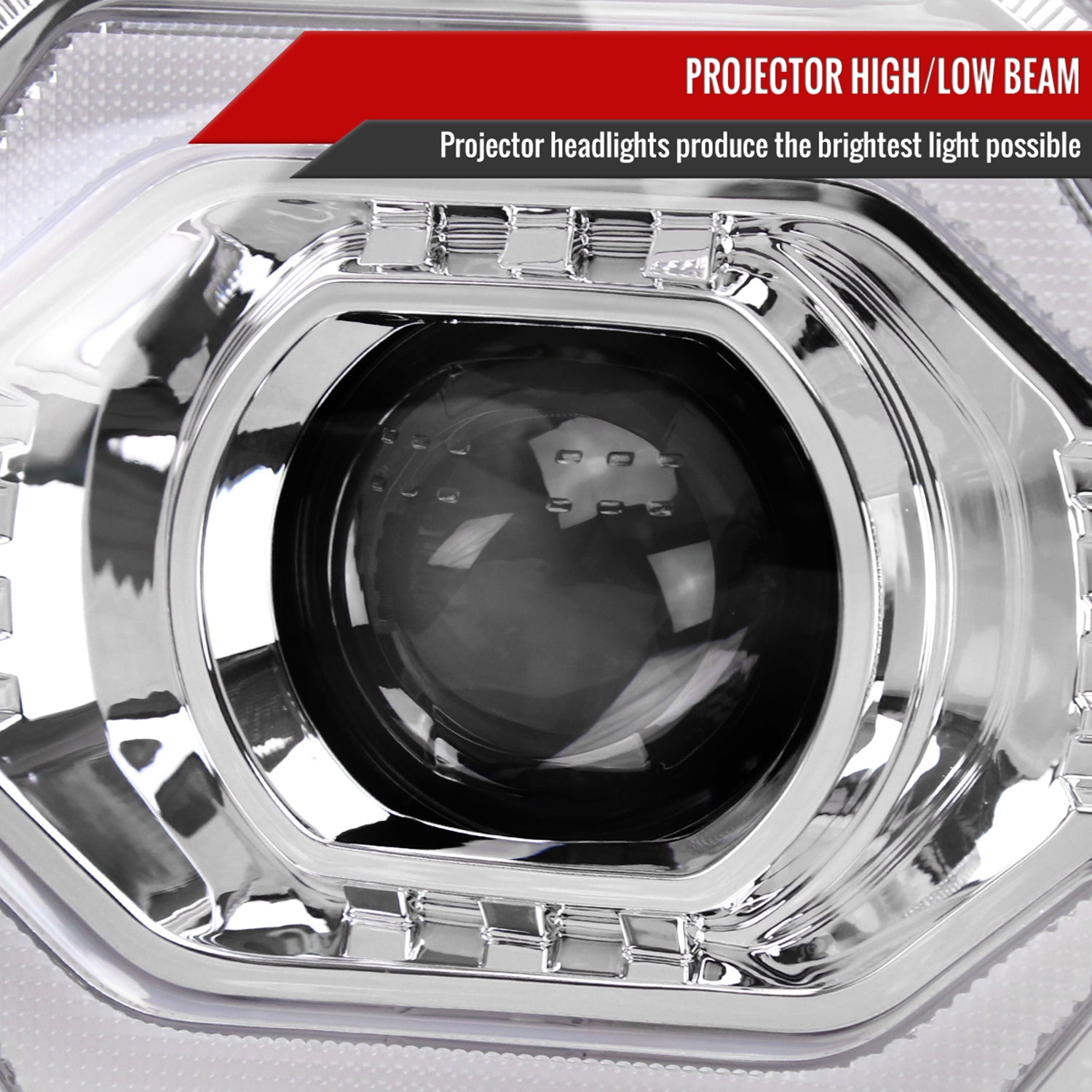 2007-2014 Toyota FJ Cruiser Signal Animated LED Projector Headlights Chrome