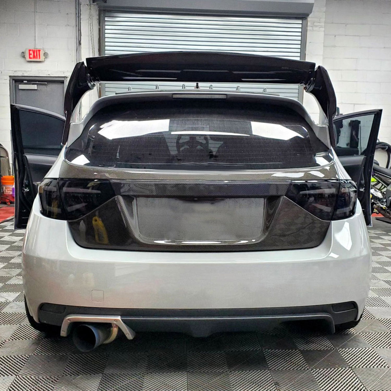 2008-2014 Subaru Impreza WRX HB LED Tube Tail Lights Glossy Black/Dark Smoke