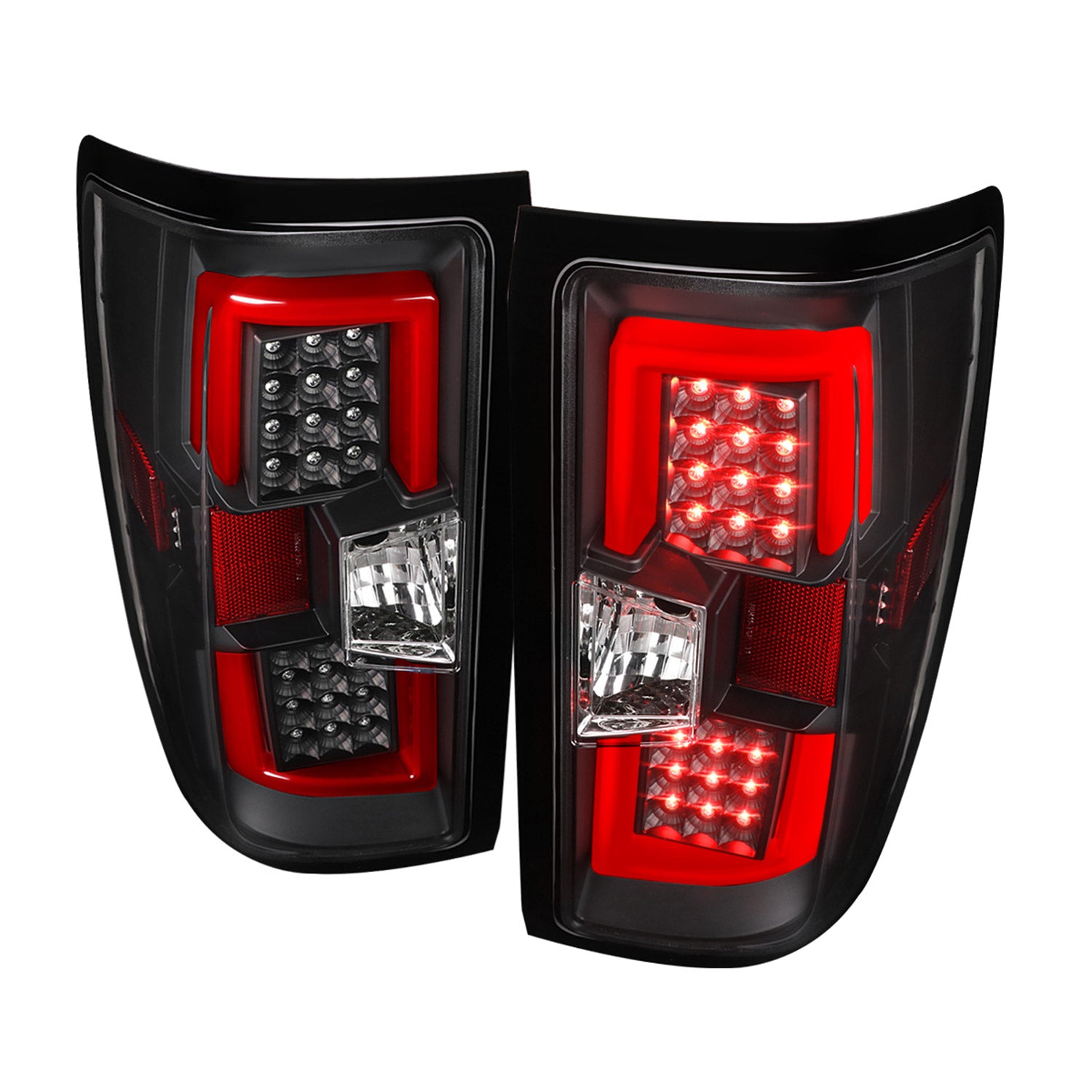 2014-2018 Chevy Silverado 1500 2500HD /Sierra 3500HD Red LED Tail Lights Black