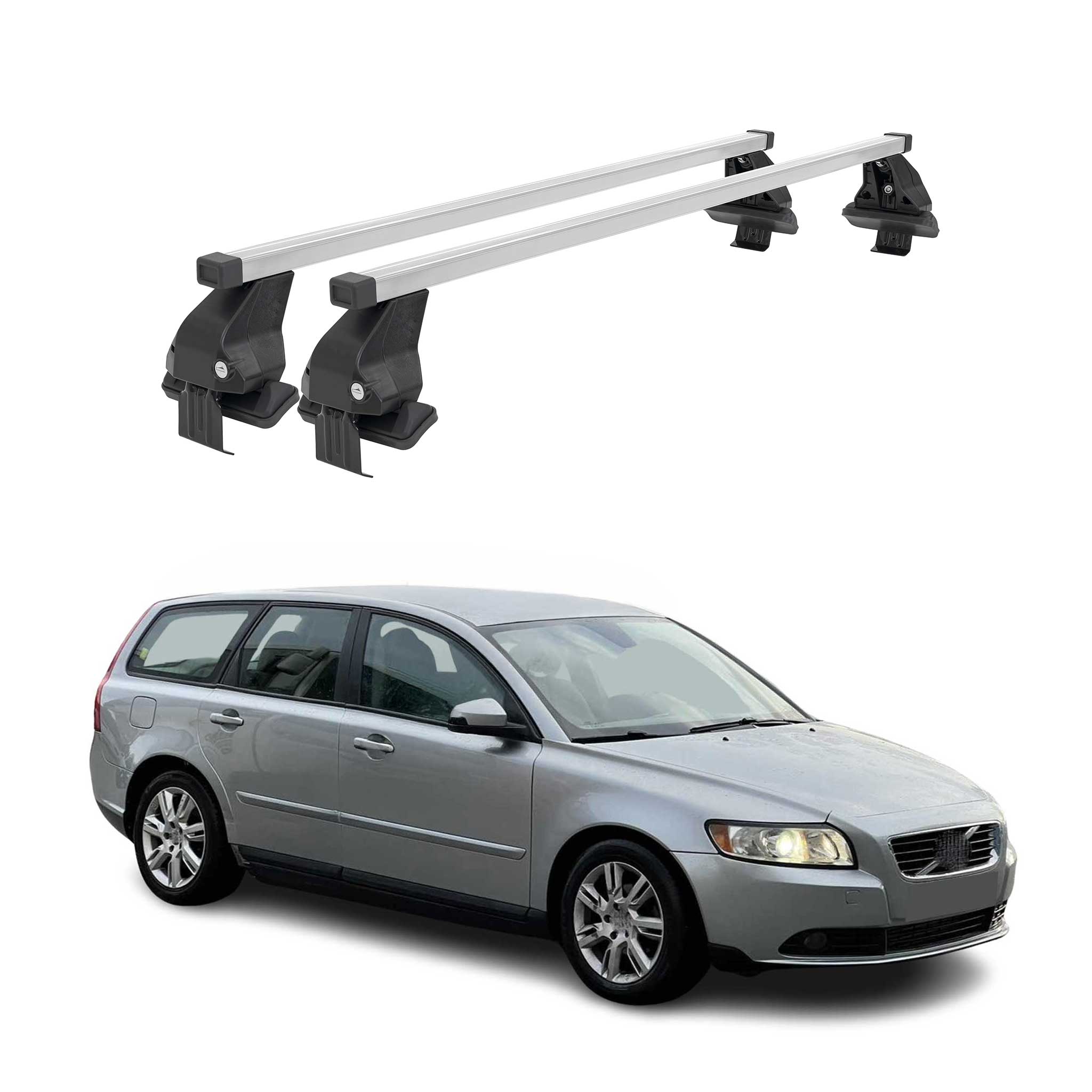 2008-2012 Volvo V50 Roof Rack Cross Bars Silver