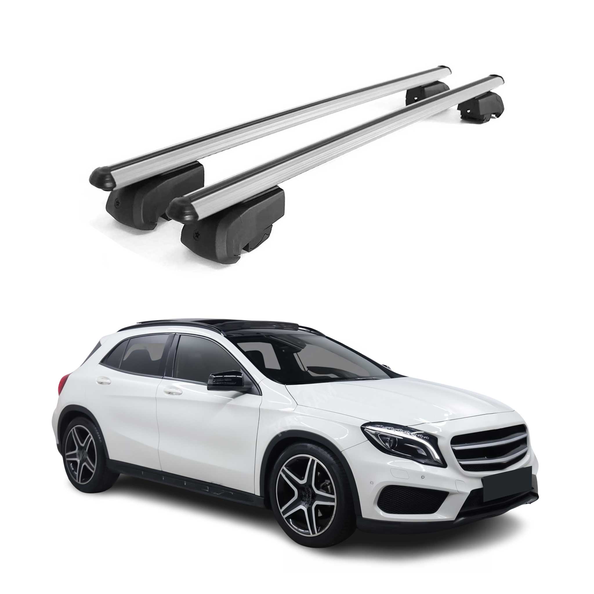 2015-2019 Mercedes GLA Class X156 Roof Rack Cross Bars Silver