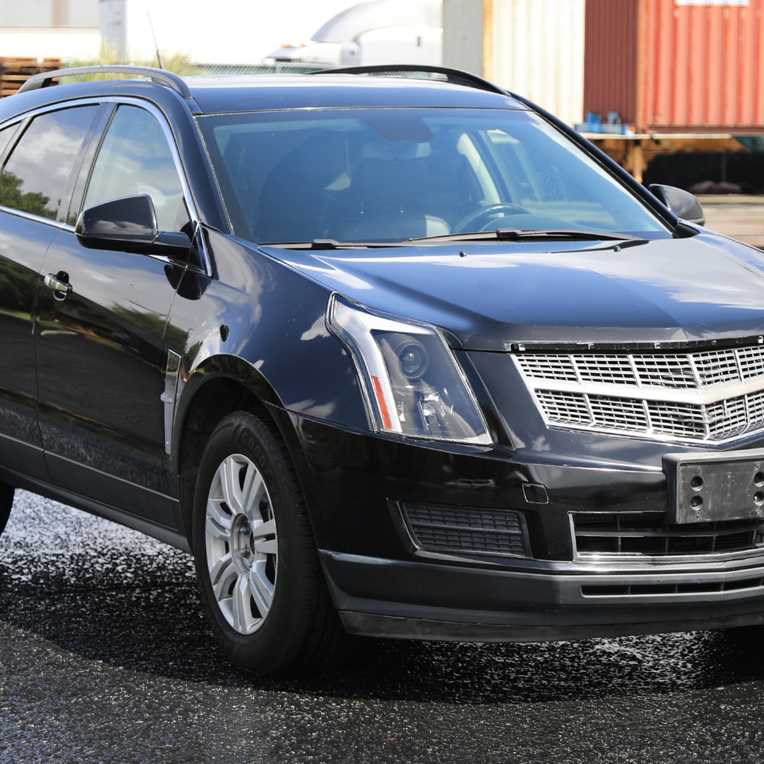 2010-2016 Cadillac SRX Projector Headlights Turn Signal LED Bar Black