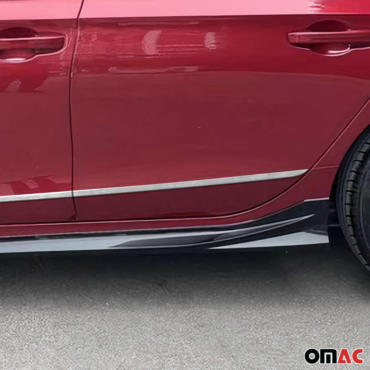 2022-2026 Honda Civic 11.gen Sedan & HB Side Door Molding Trim Stainless Steel