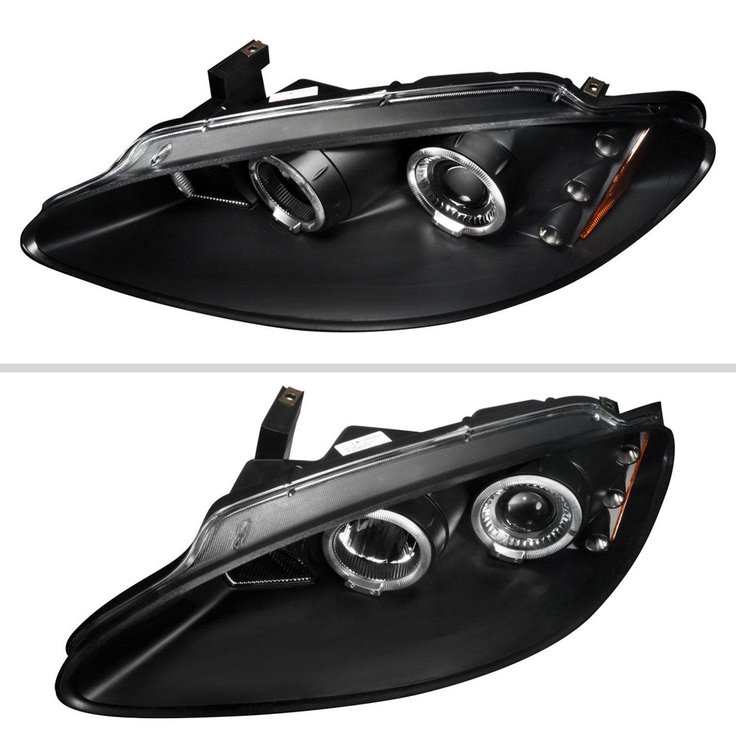 1998-2004 Dodge Intrepid Dual Halo Projector HeadLights Matte Black/Clear Lens