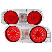 1989-1994 Nissan Skyline GT R32 JDM Red LED Tail Lights Chrome/Red Lens