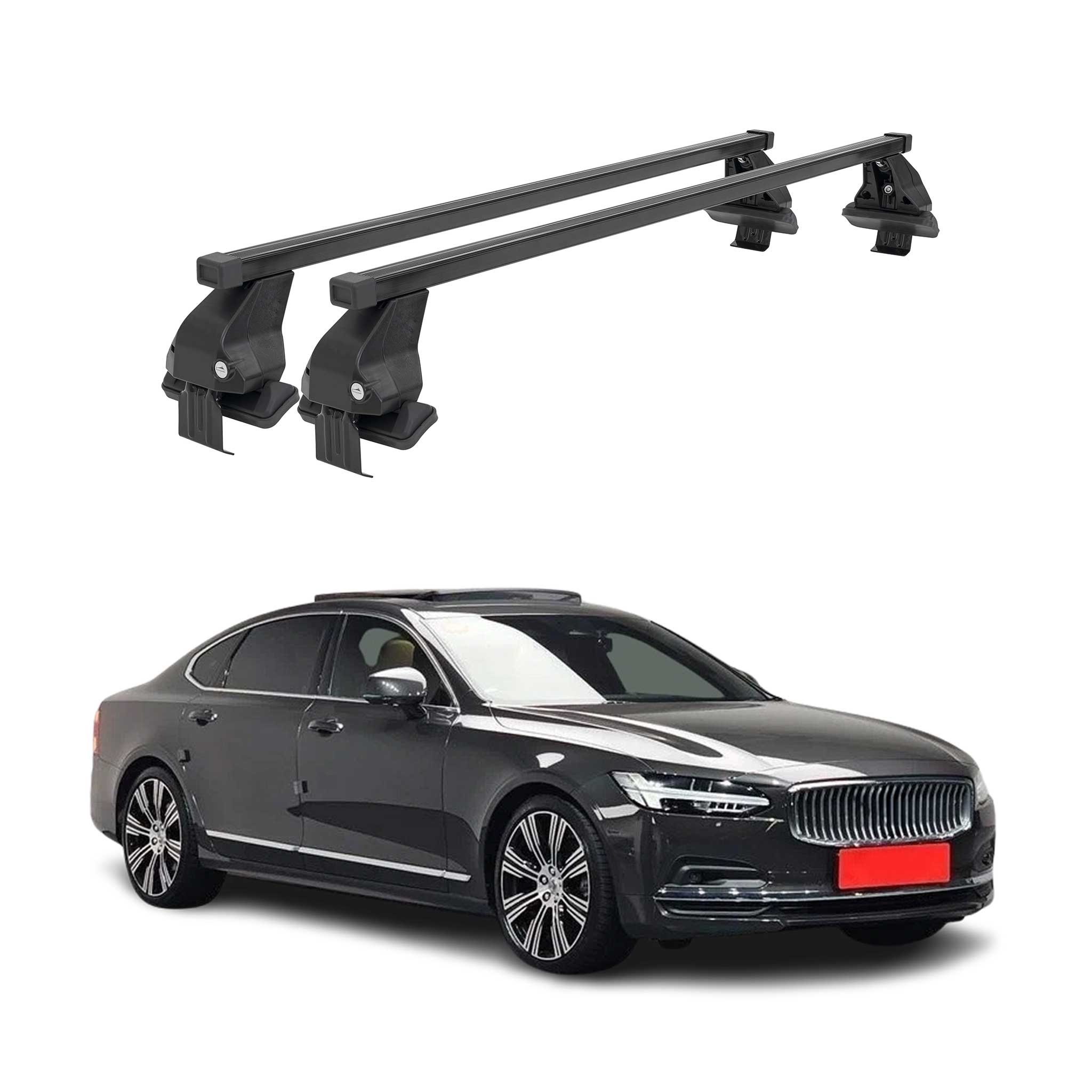 2017-2024 Volvo S90 Roof Rack Cross Bars Black