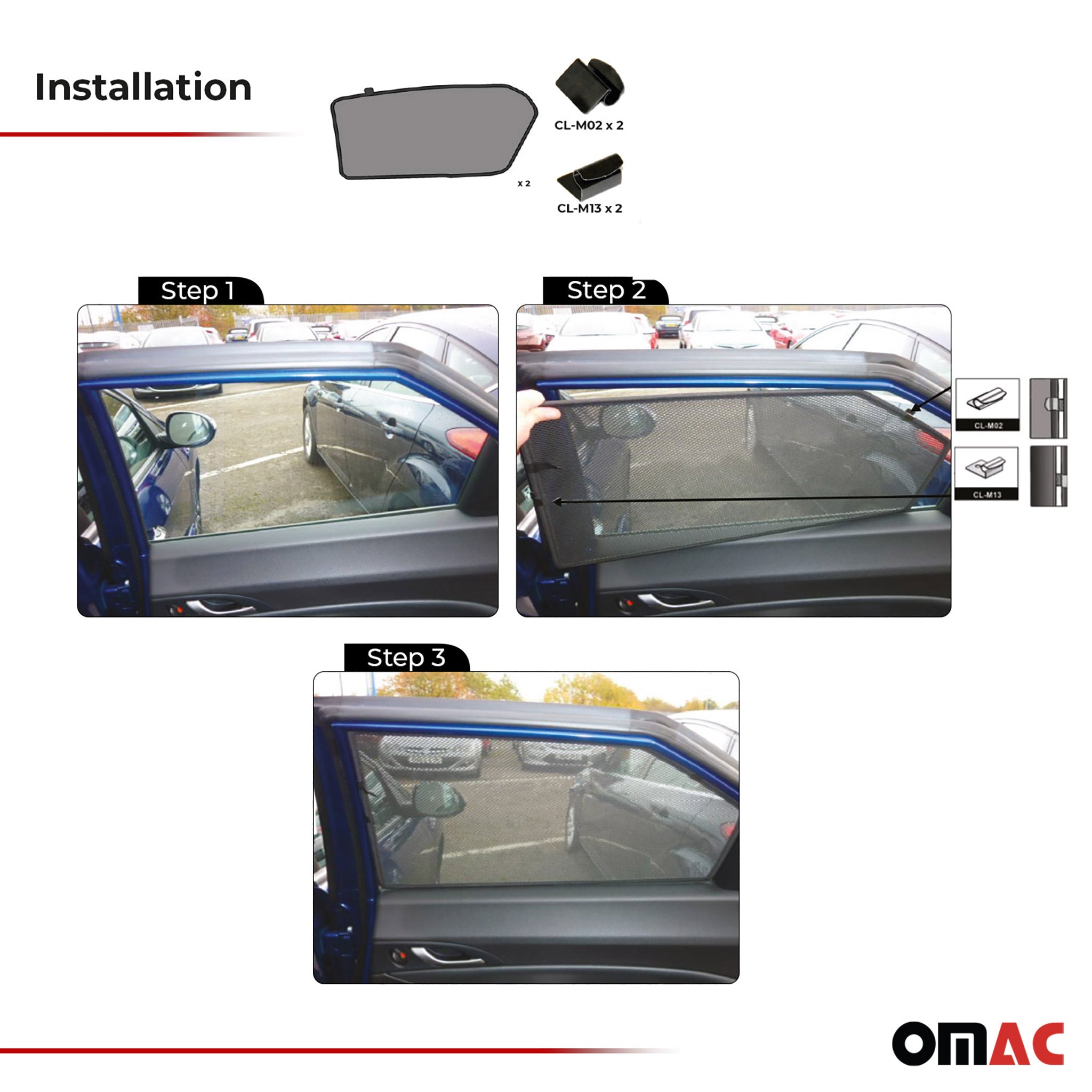 2006-2011 Honda Civic Side Rear Window Curtain Mesh Black 2Pcs