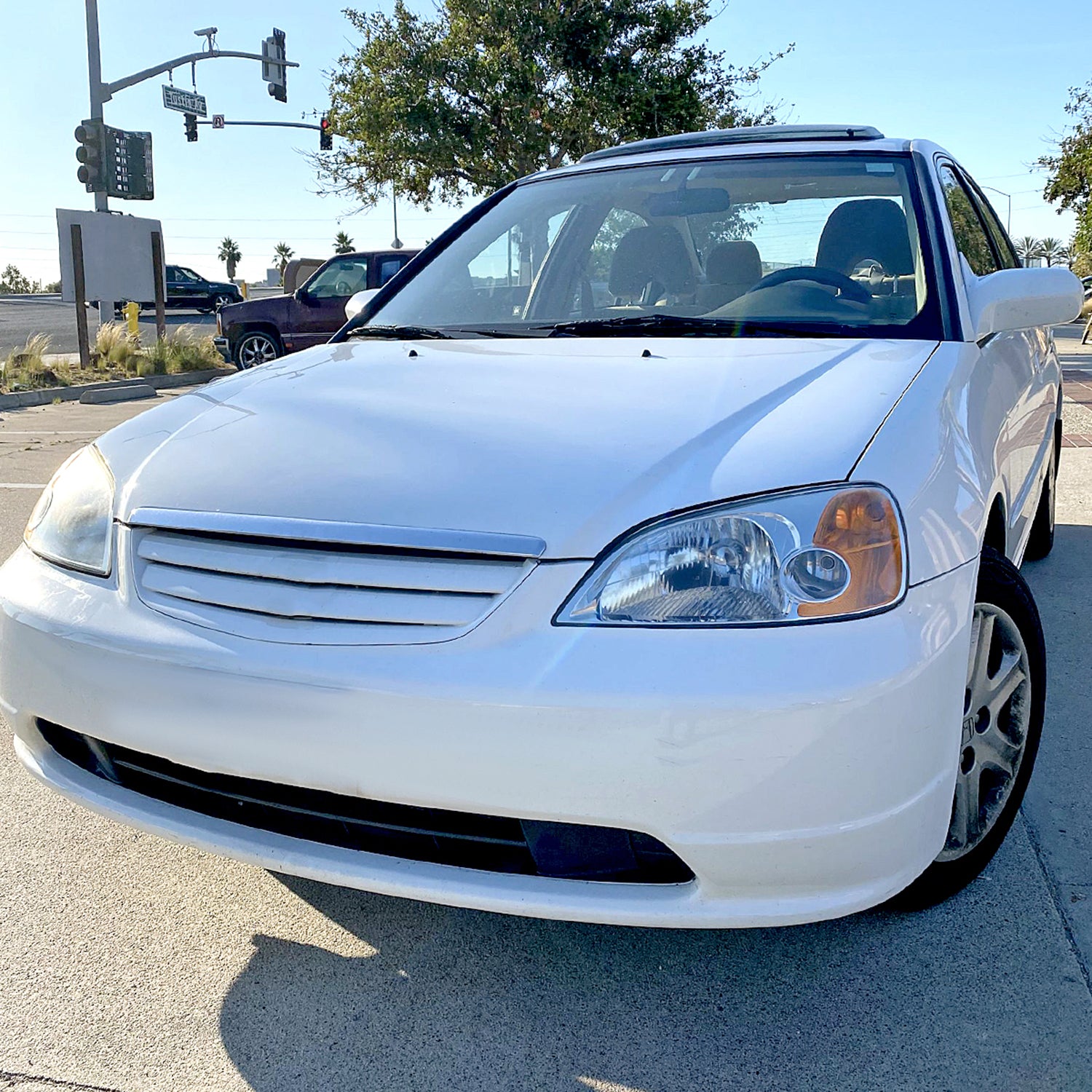 2001-2003 Honda Civic Factory Style Headlights Chrome Housing/Clear Lens
