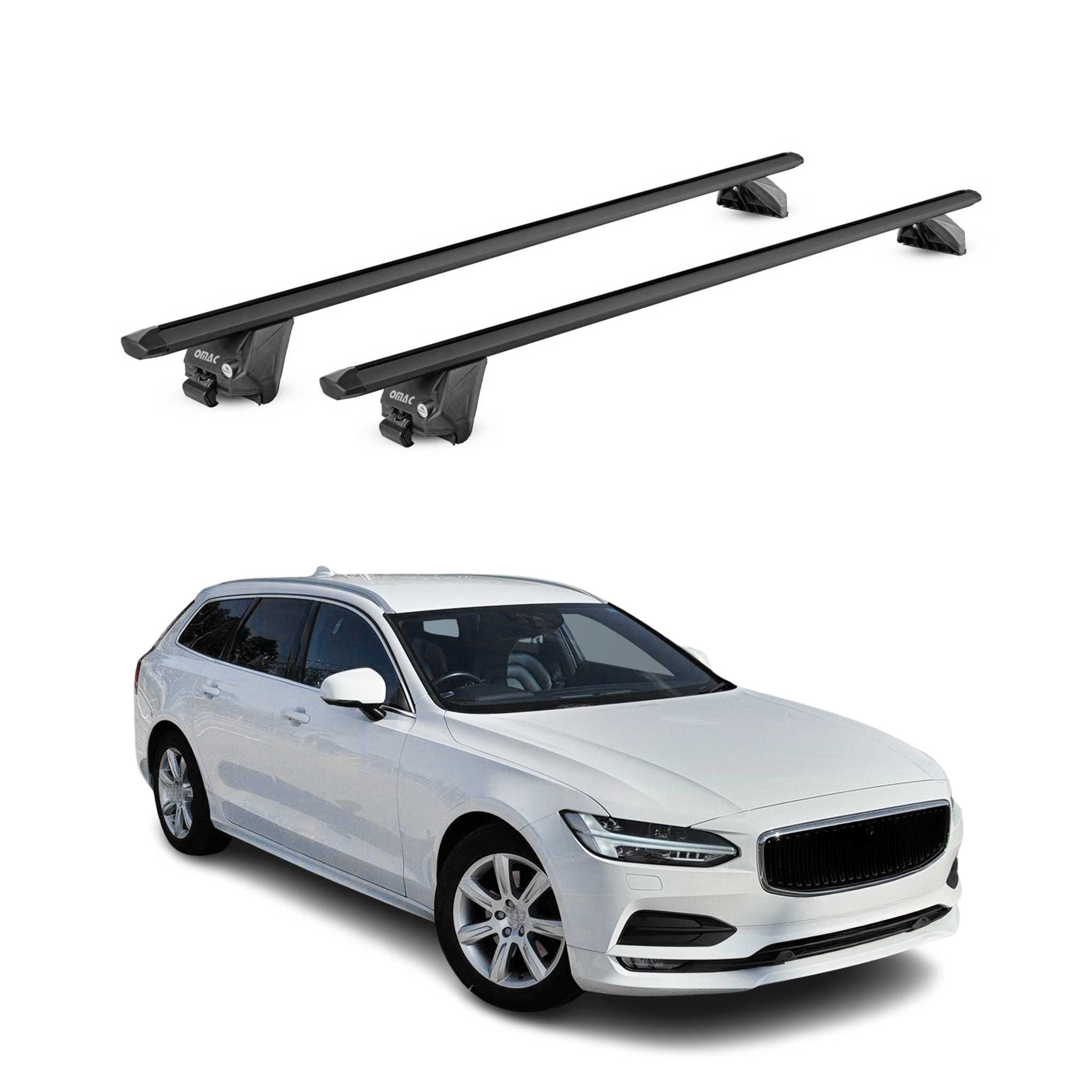 Roof Rack Cross Bars Luggage Carrier for Volvo V90 Cross Country 2015-2026 Black