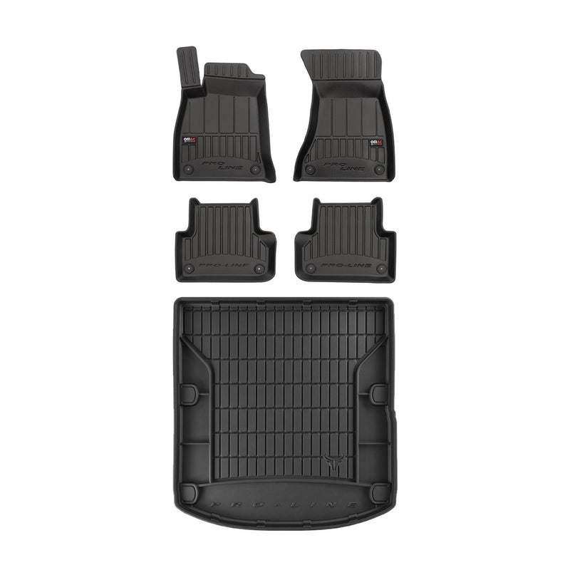 2017-2024 Audi A4 Sedan Premium Floor Mats & Cargo Liner Full Set All Weather Heavy Duty Black