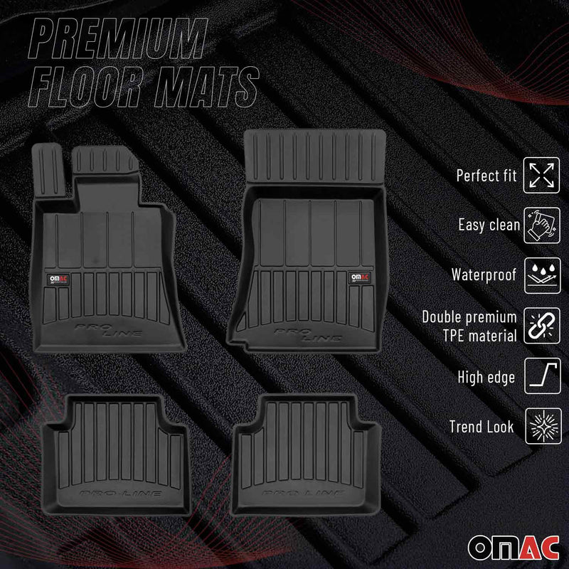 2017-2024 Alfa Romeo Giulia RWD Premium Floor Mats Liners Full Set All Weather Heavy Duty Black