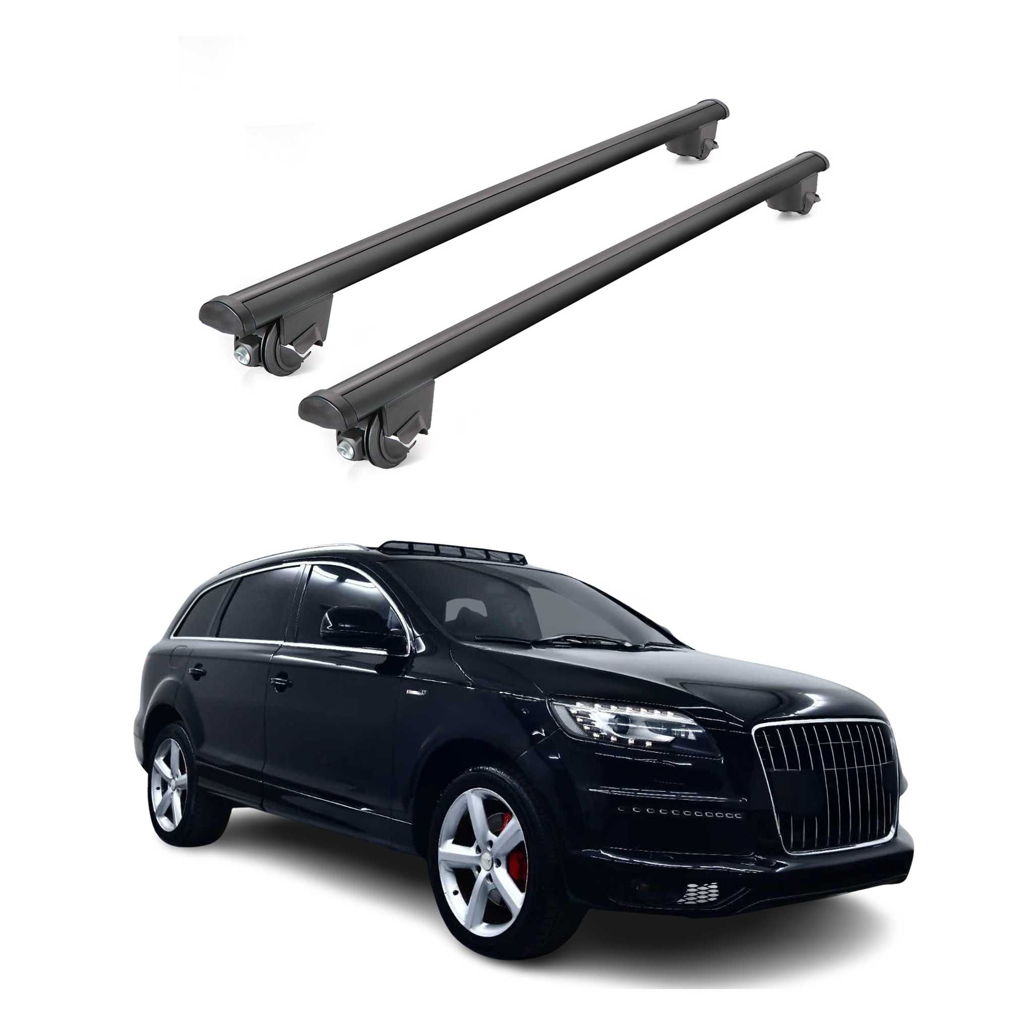 2007-2015 Audi Q7 Roof Rack Cross Bars Black