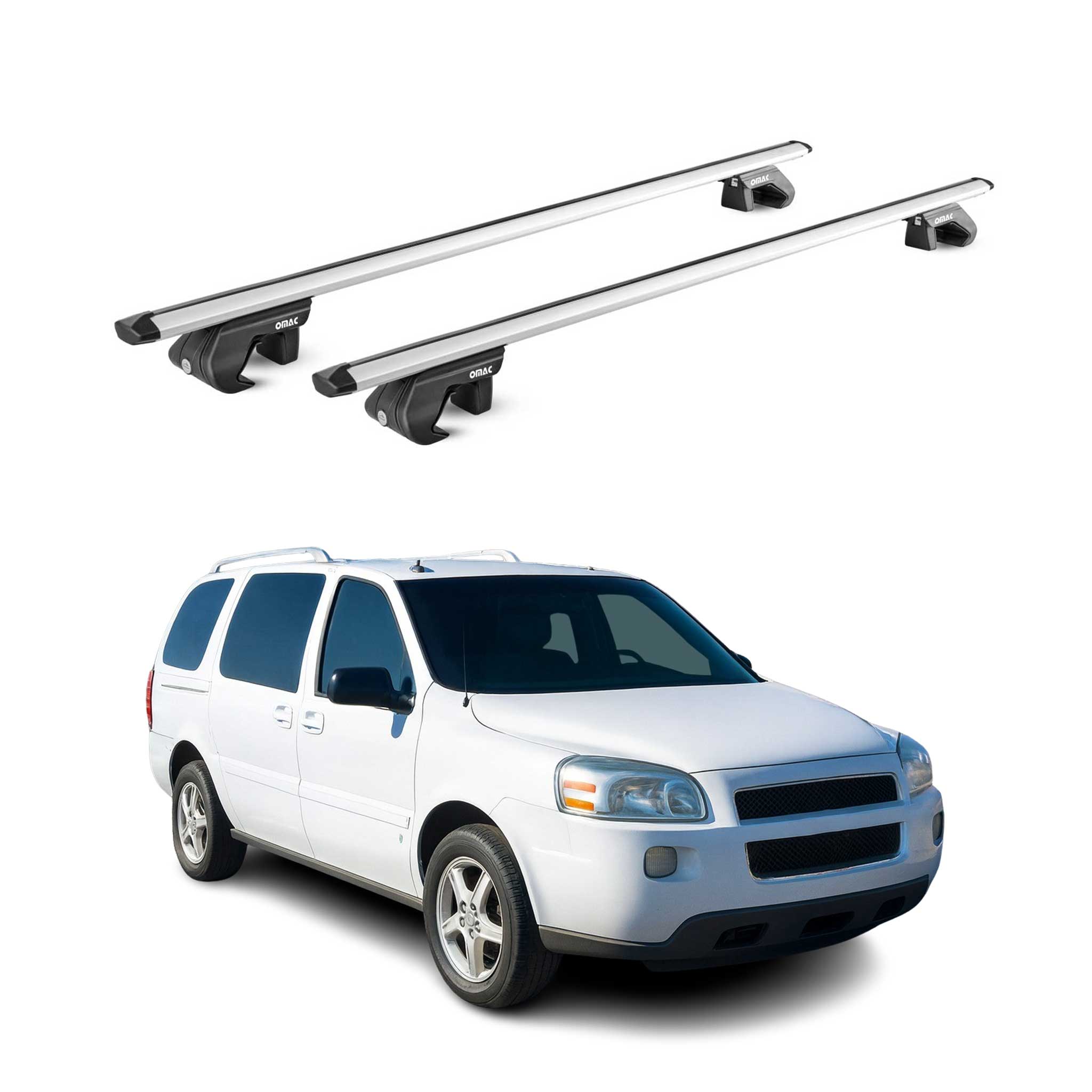 2005-2009 Chevrolet Uplander Roof Rack Cross Bars Silver Carrier 2 Pcs