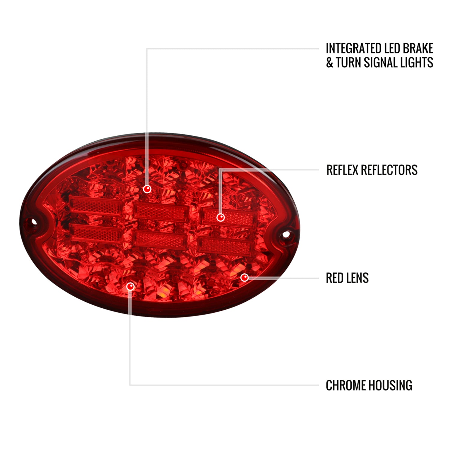 1997-2004 Chevrolet Corvette C5 LED Tail Lights Chrome Housing/Red Lens