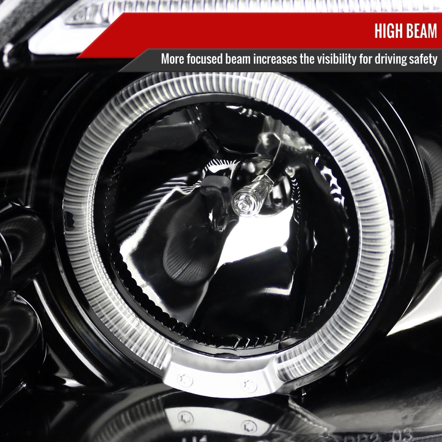 2005-2010 Scion tC Dual Halo Projector Headlights Jet Black/Clear Lens