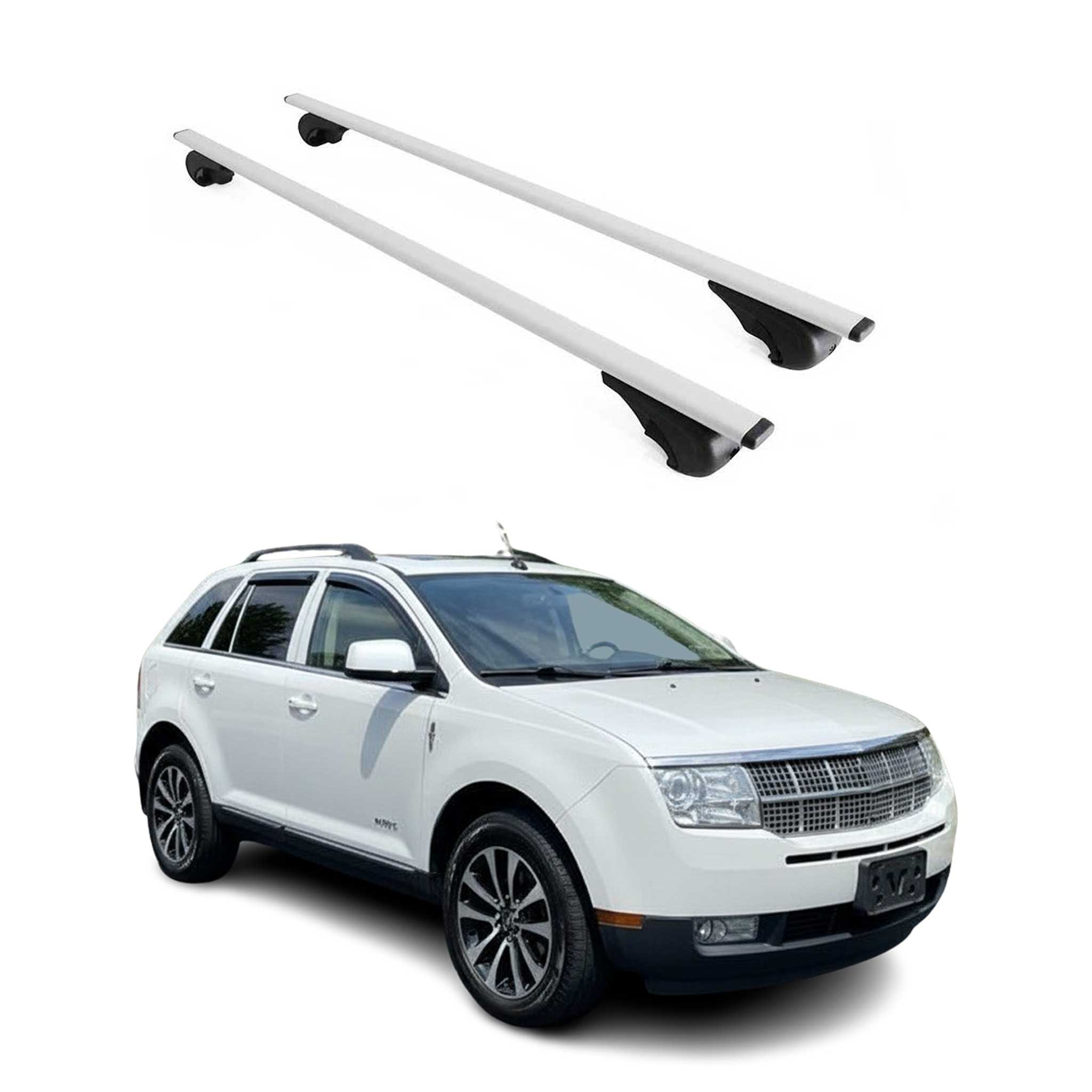2007-2015 Lincoln MKX Roof Rack Cross Bars Silver