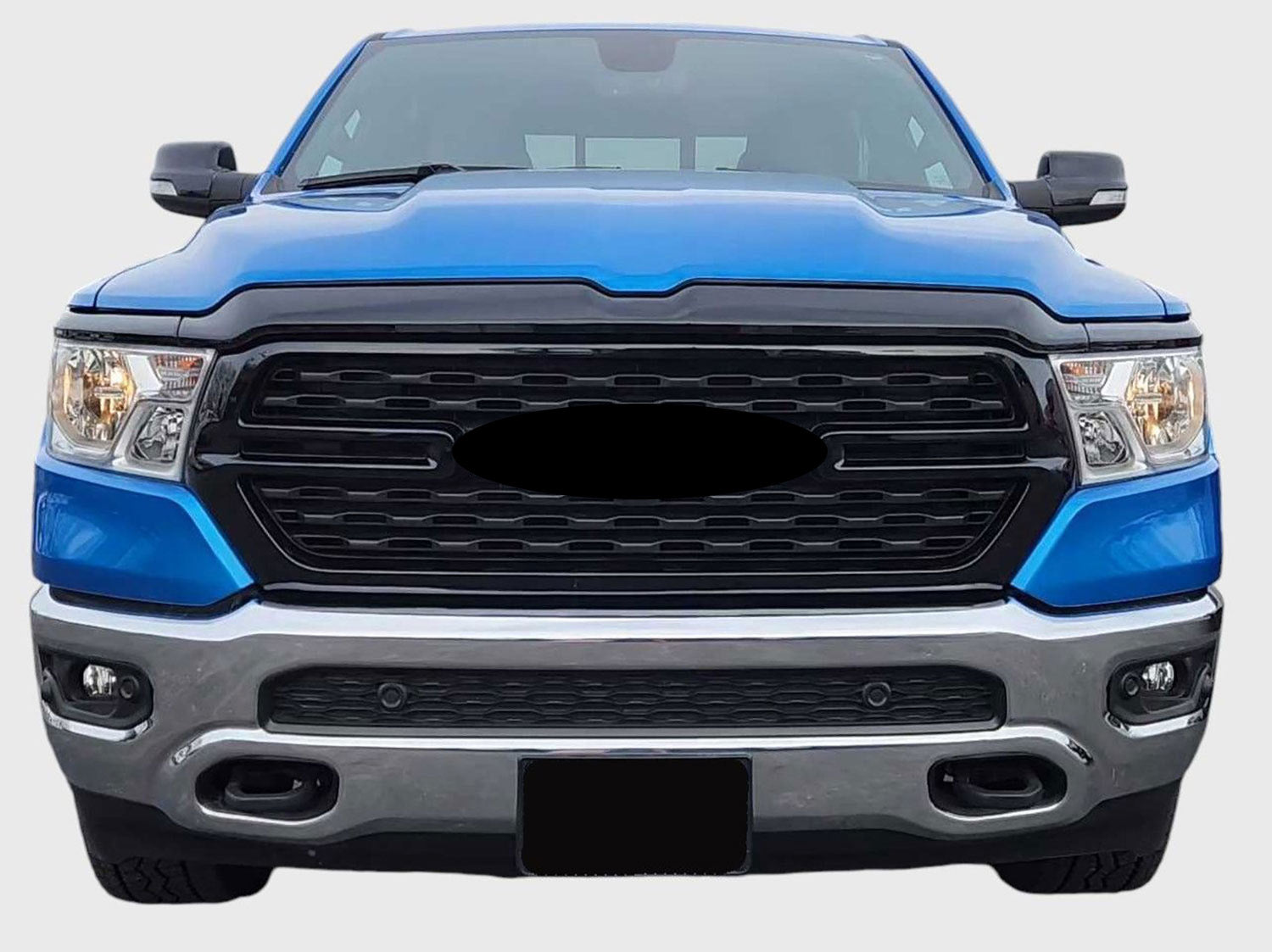 2019-2024 RAM RAM 1500 Grille Overlay Gloss Black 4Pcs ABS Plastic
