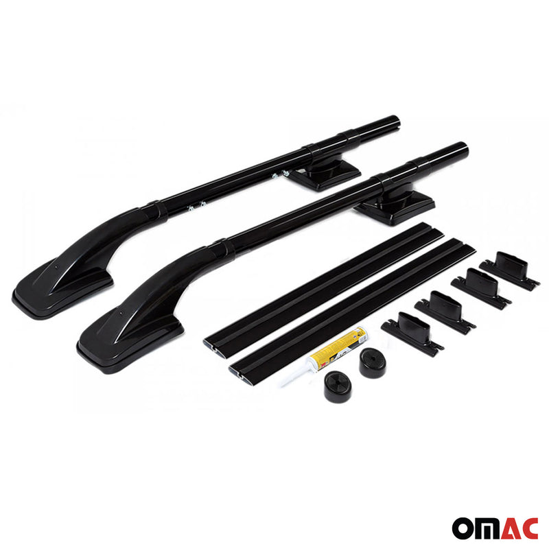 2023-2025 Chevrolet Colorado III Top Roof Rack Side Rails Black Alu 4Pcs