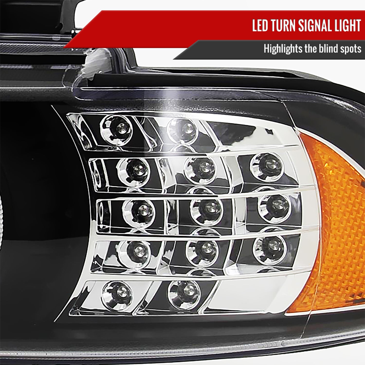 2001-2003 BMW E39 5 Series Dual Halo Headlights LED Signal Lights Black