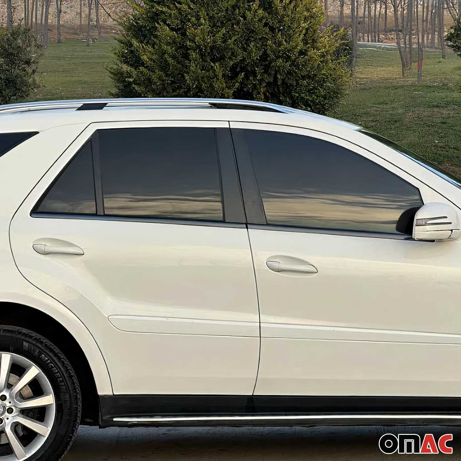 2005-2011 Mercedes M Class W164 Window Molding Trim Streamer Stainless Steel Dark 4x