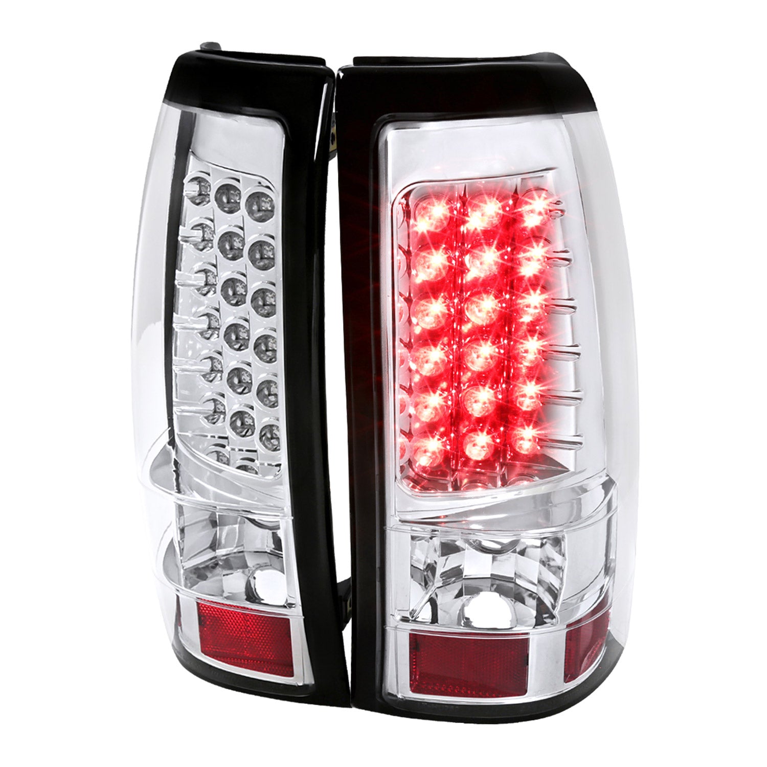 2003-2006 Chevrolet Silverado LED Tail Lights Chrome Housing/Clear Lens
