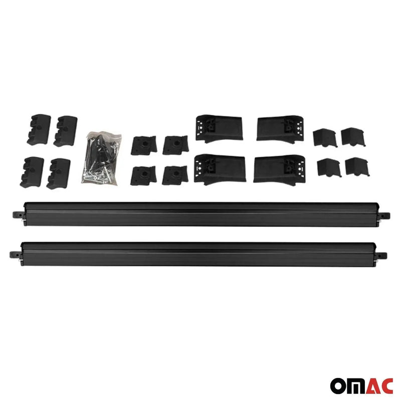 Raised Roof Rack Cross Bars Carrier for Ford Transit Connect 2010-2013 Black 2x - OMAC USA