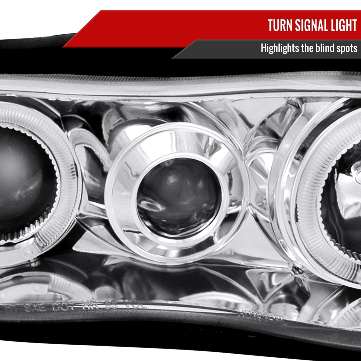 1998-2002 Chevy Camaro Dual Halo Projector Headlights Chrome/Clear Lens