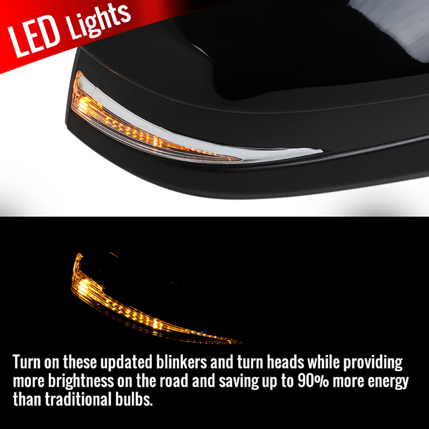 2014-2016 Toyota Highlander Glossy Black 5Pin Adjustable Side Mirror Passenger