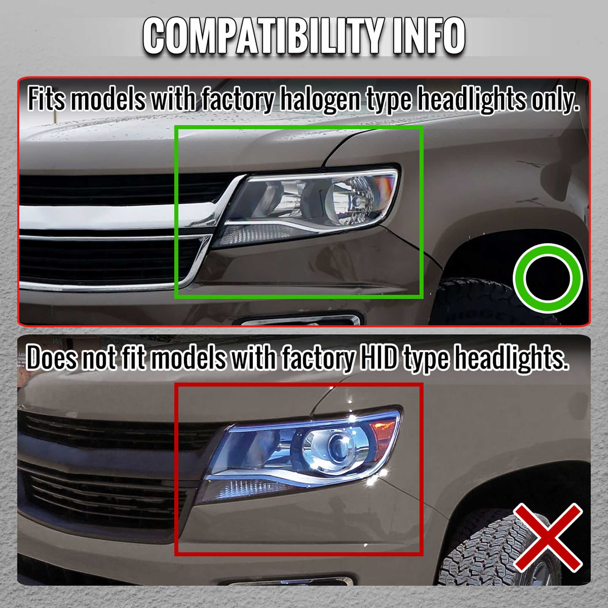 For Chevrolet Colorado 2015-2022 Factory Headlights Chrome Housing Smoked Lens