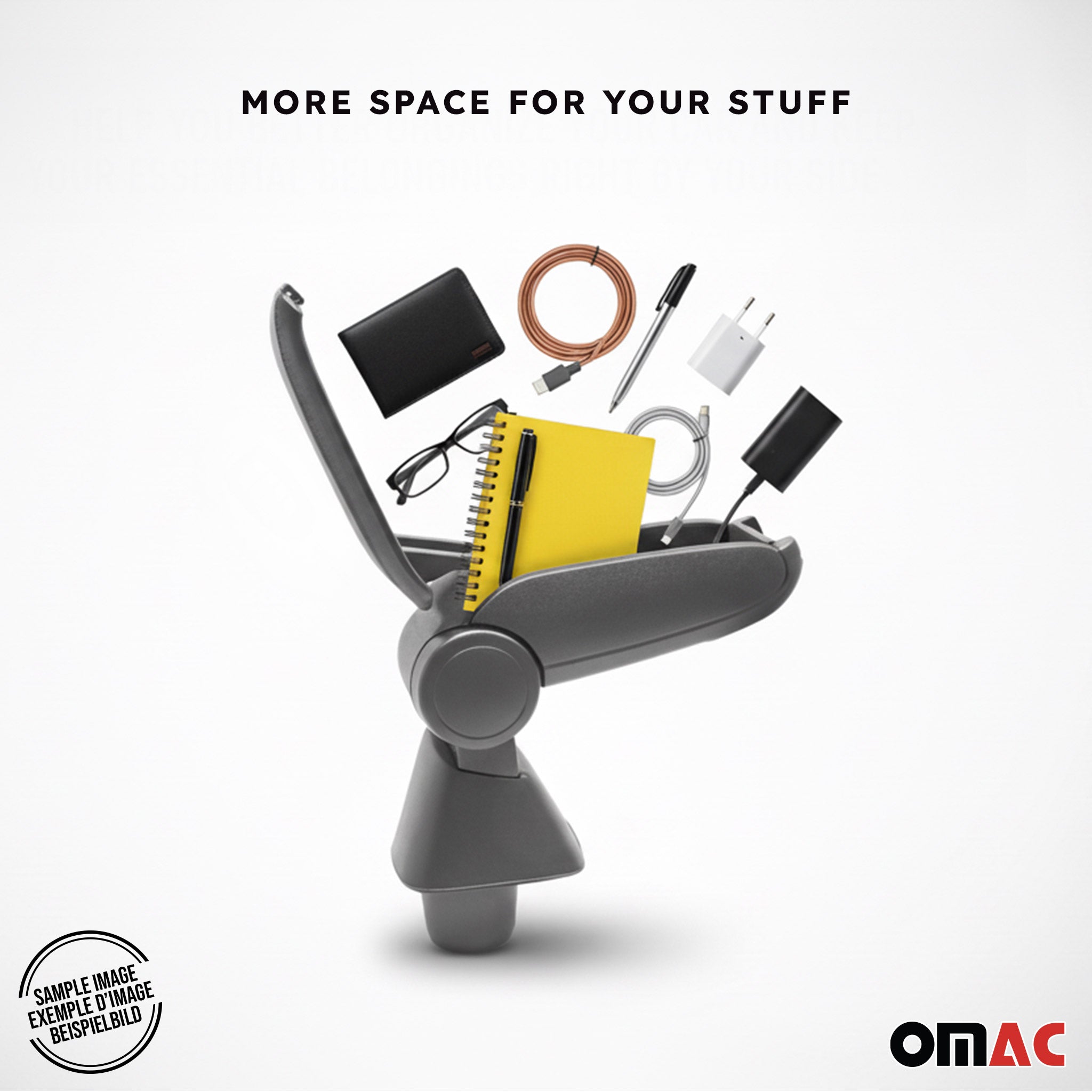 2011-2017 Nissan Juke Gray Center Console Armrest Plastic PU Leather 1Pc