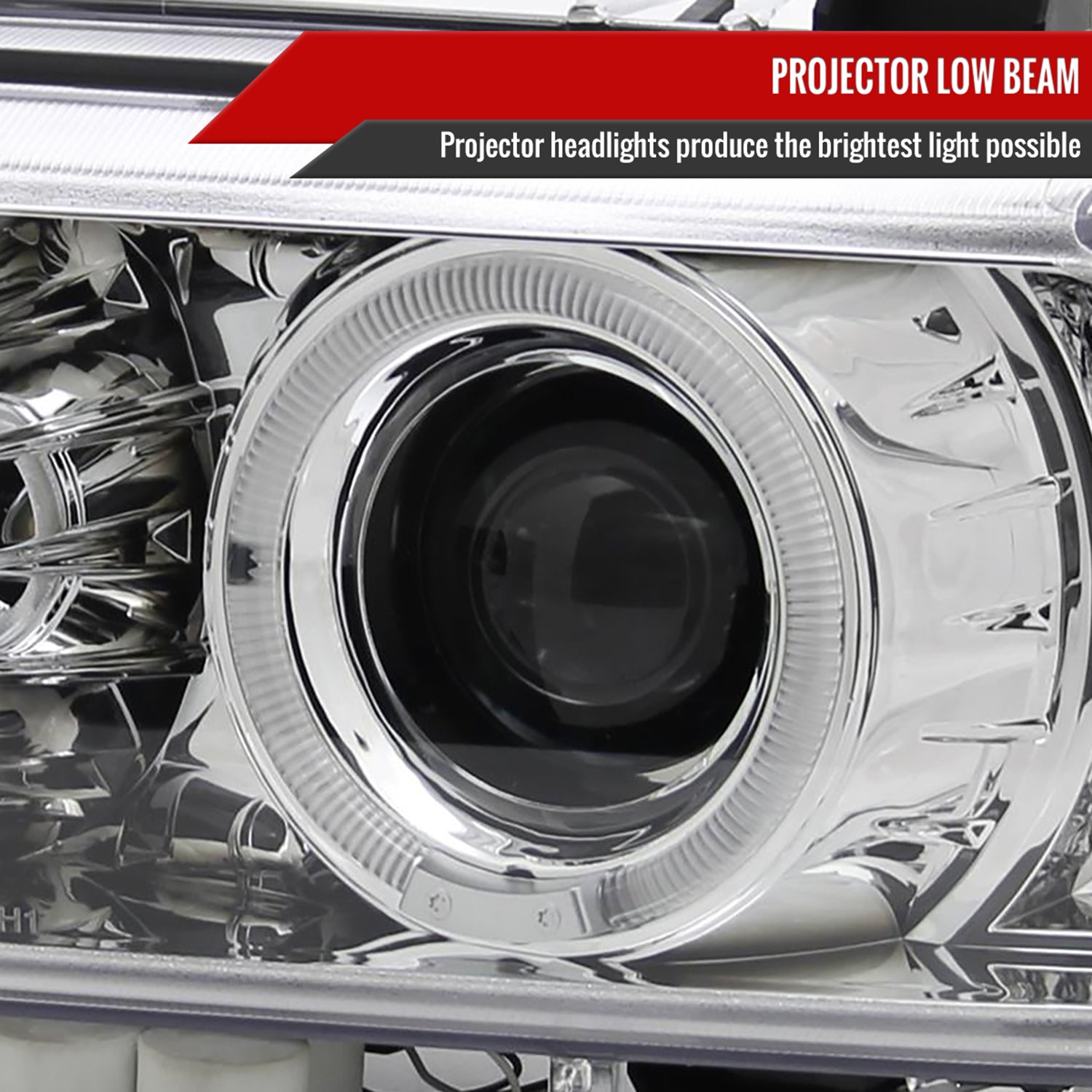 1996-2003 BMW E39 5 Series Dual Halo Projector Headlights Chrome/Clear Lens