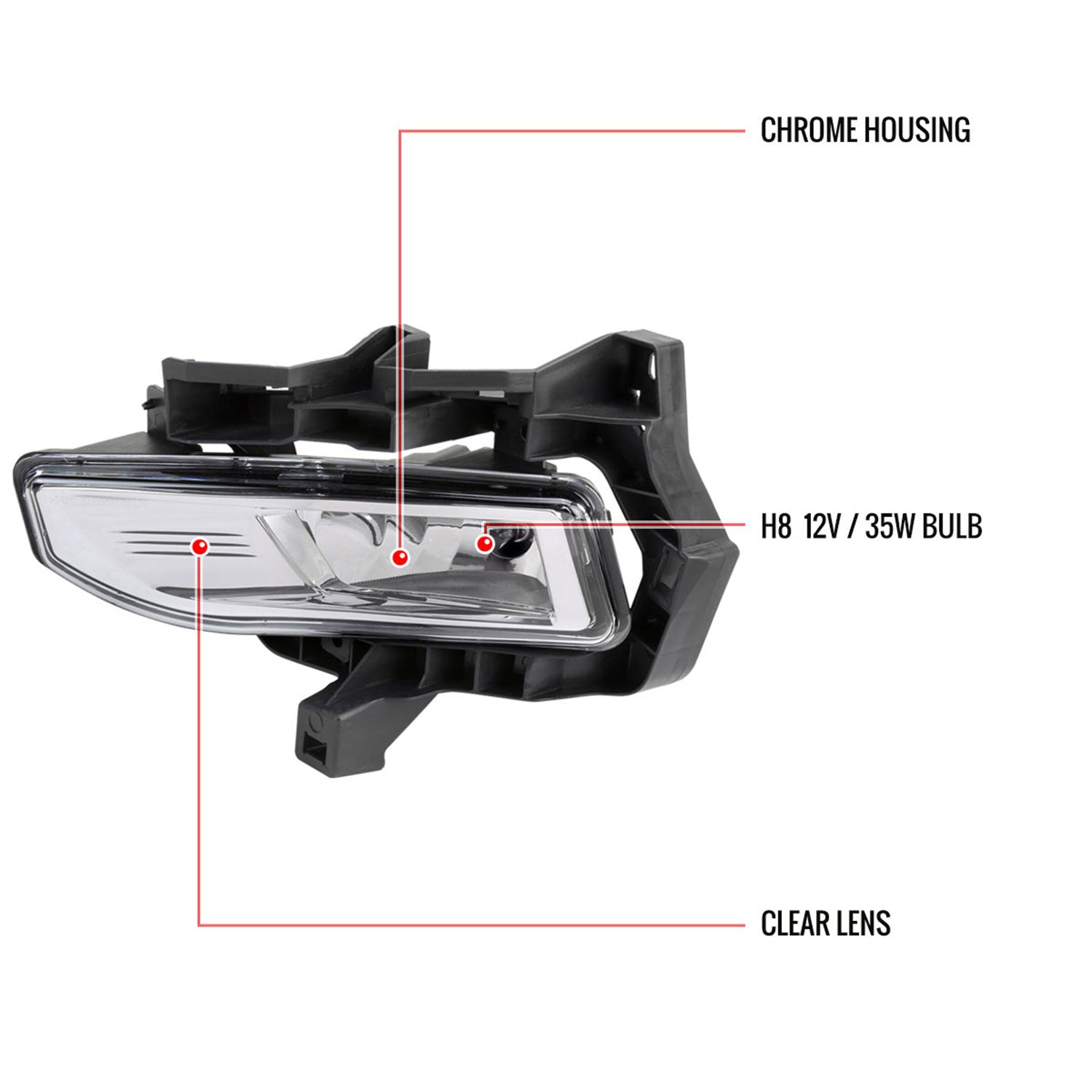 2017-2019 Nissan Versa Note Hatchback H8 Fog Lights Kit Chrome/Clear Lens